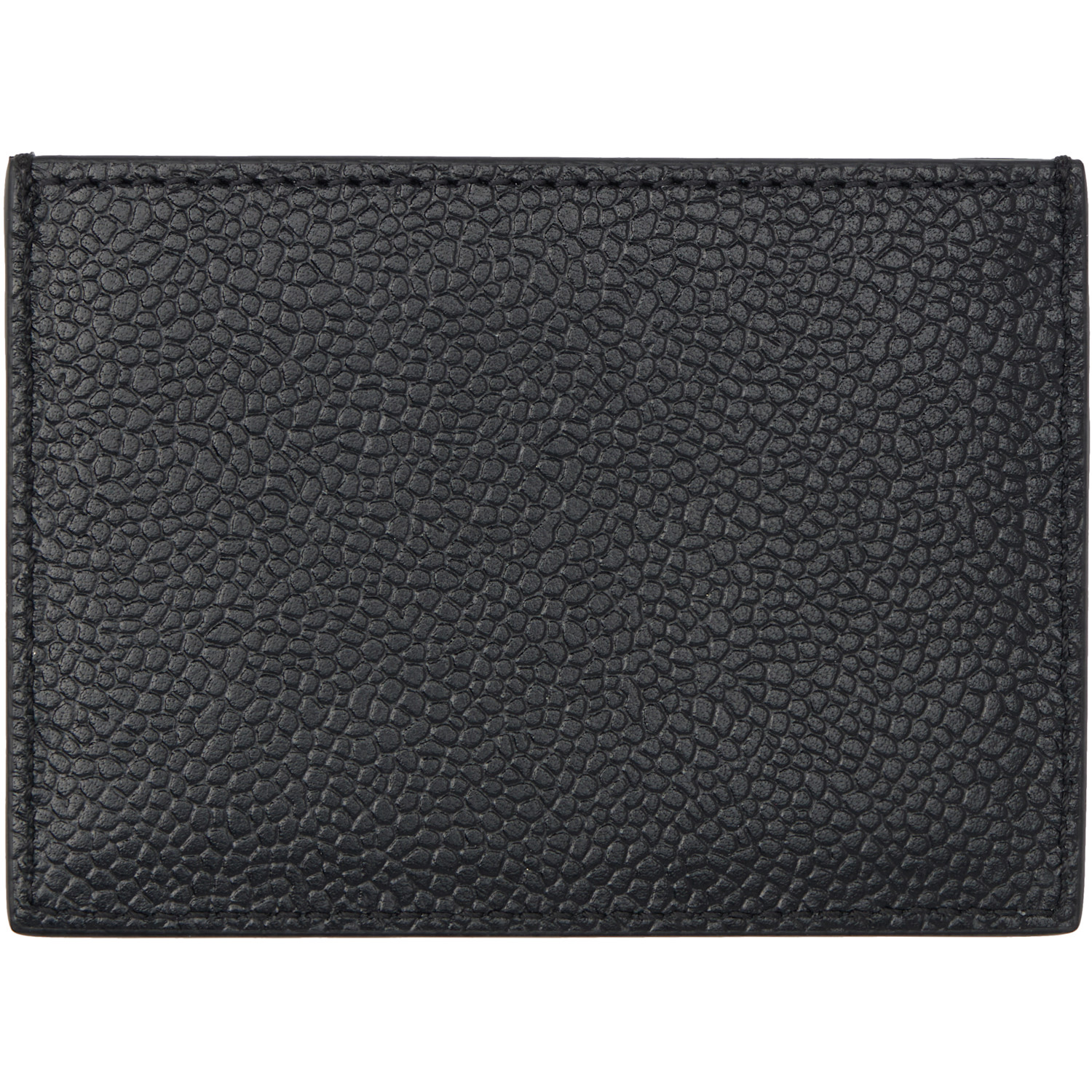  Thom Browne Black Pebble Grain Single Card Holder 