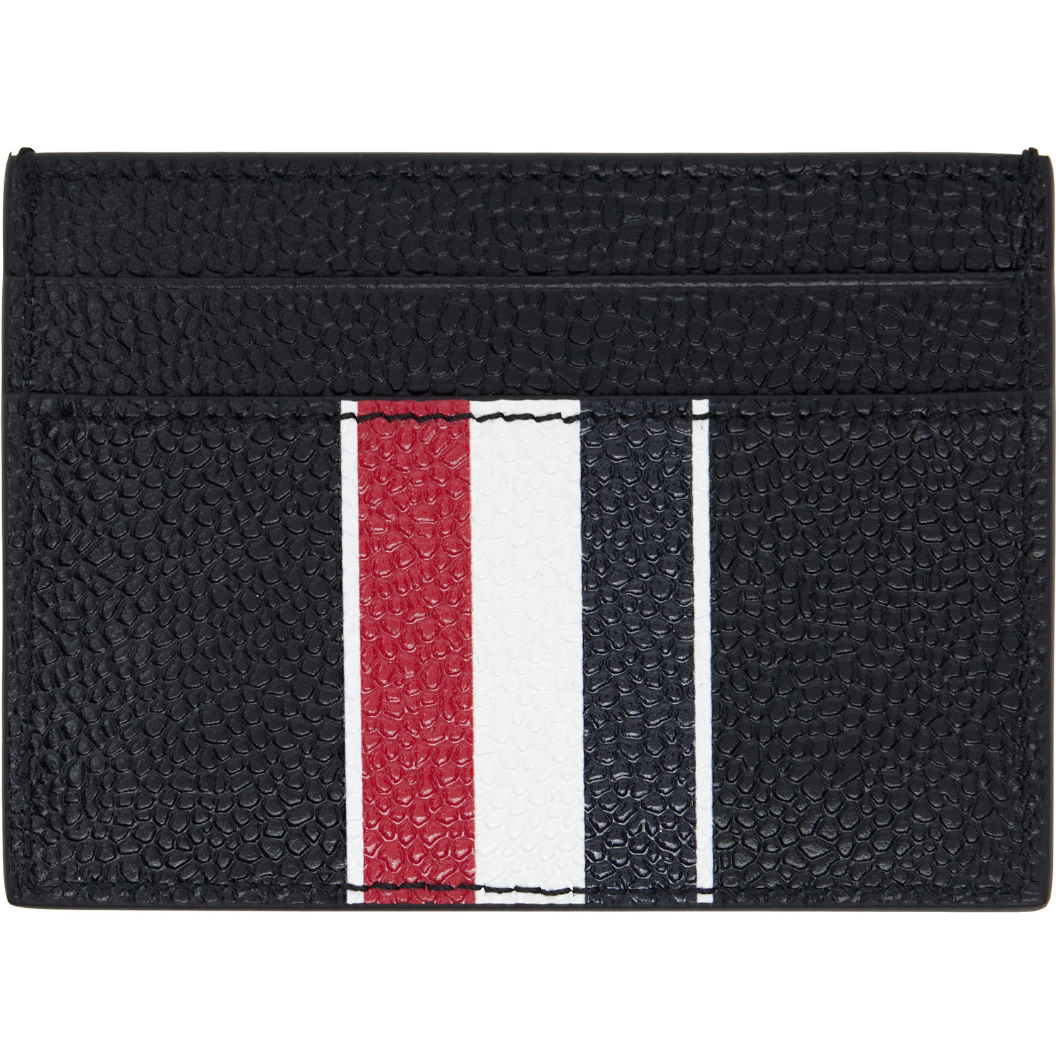  Thom Browne Black Rwb Stripe Double Sided Card Holder 