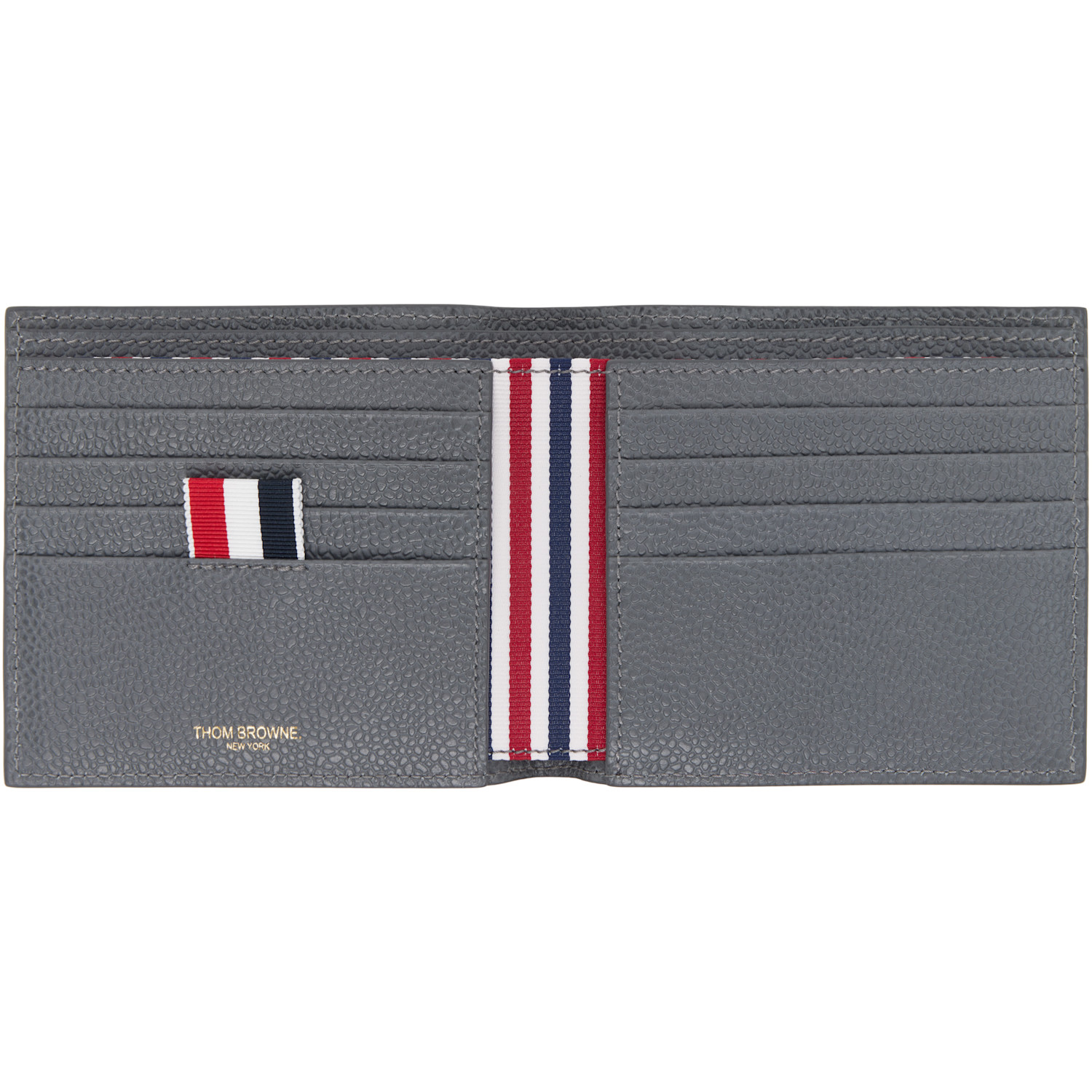  Thom Browne Gray Rwb Stripe Billfold Wallet 