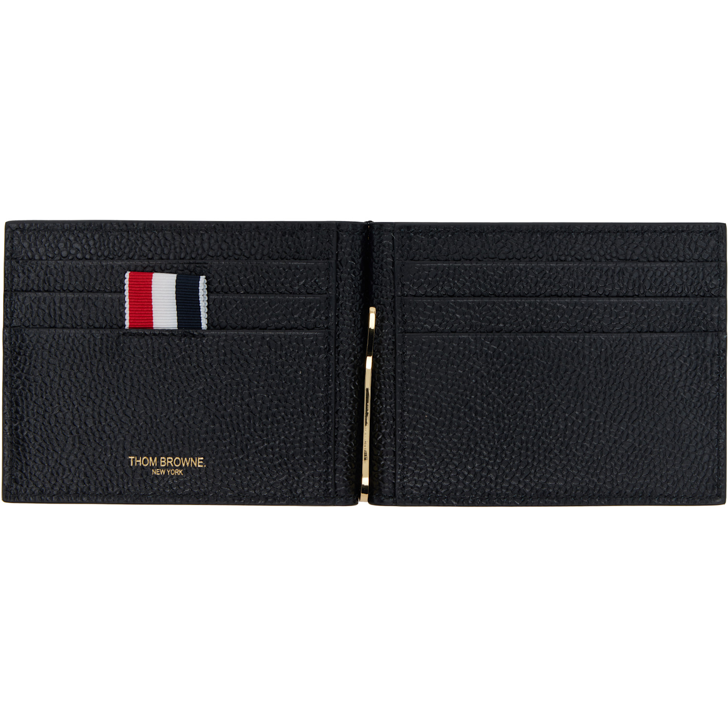  Thom Browne Black Rwb Stripe Money Clip Wallet 
