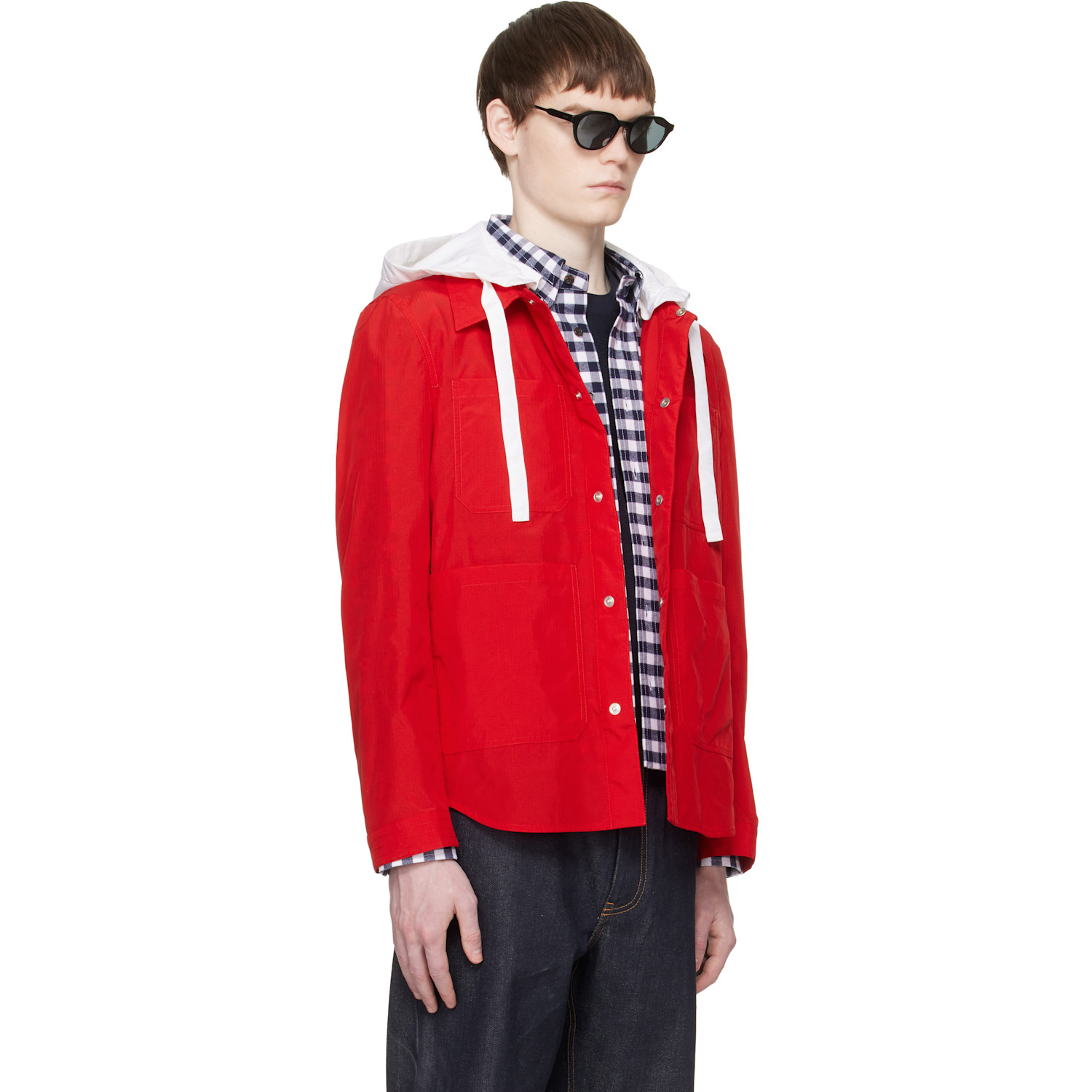 Thom Browne Red Utility Patch Pocket Jacket 