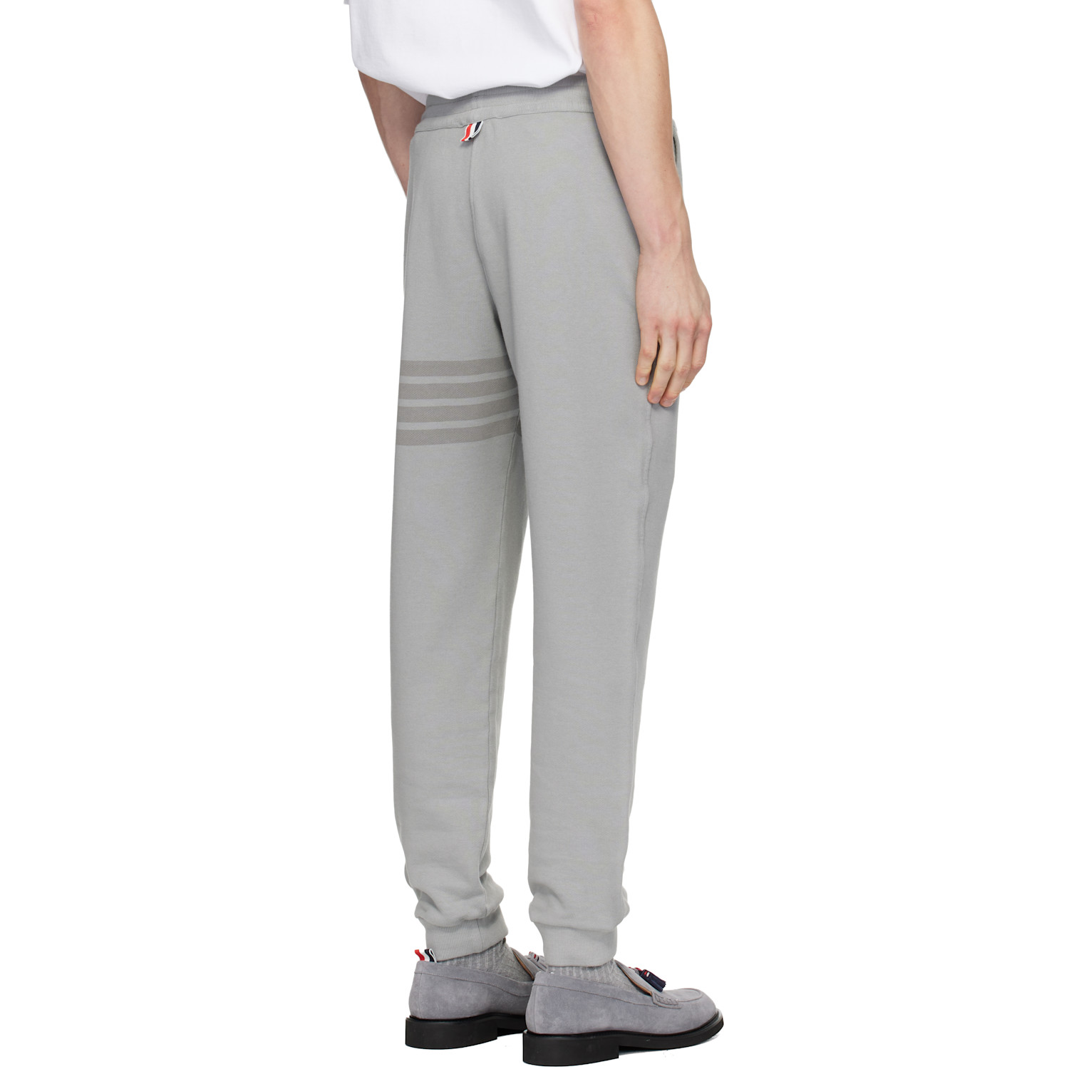  Thom Browne Gray Overdyed Solid Loopback 4 Bar Sweatpants 