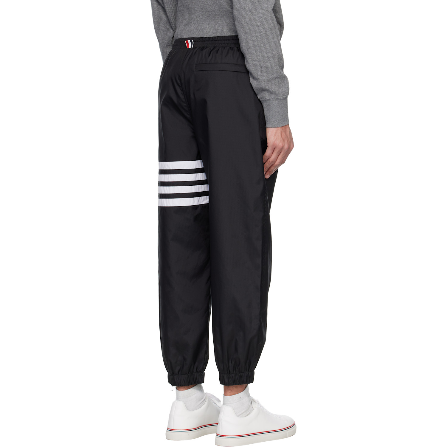  Thom Browne Black Shiny Ripstop 4-bar Track Pants 
