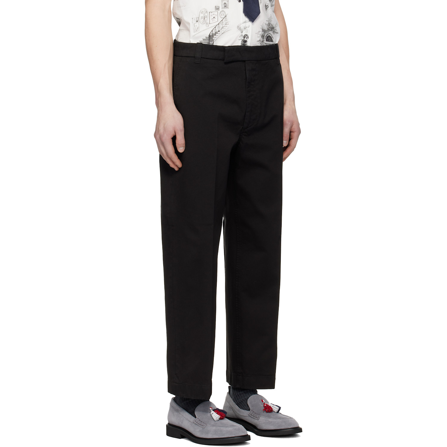  Thom Browne Black Cotton Twill Utility Trousers 