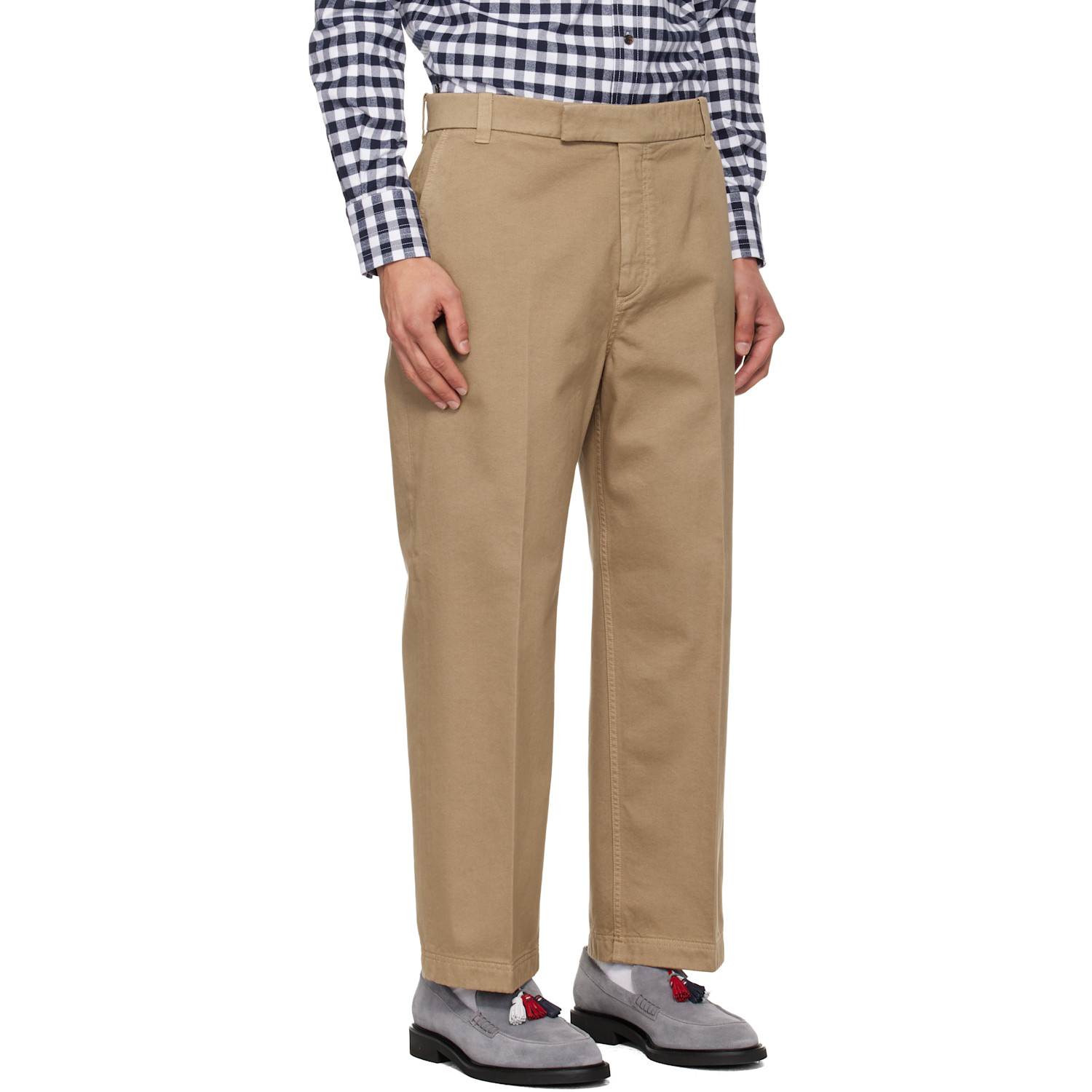  Thom Browne Beige Cotton Twill Utility Trousers 