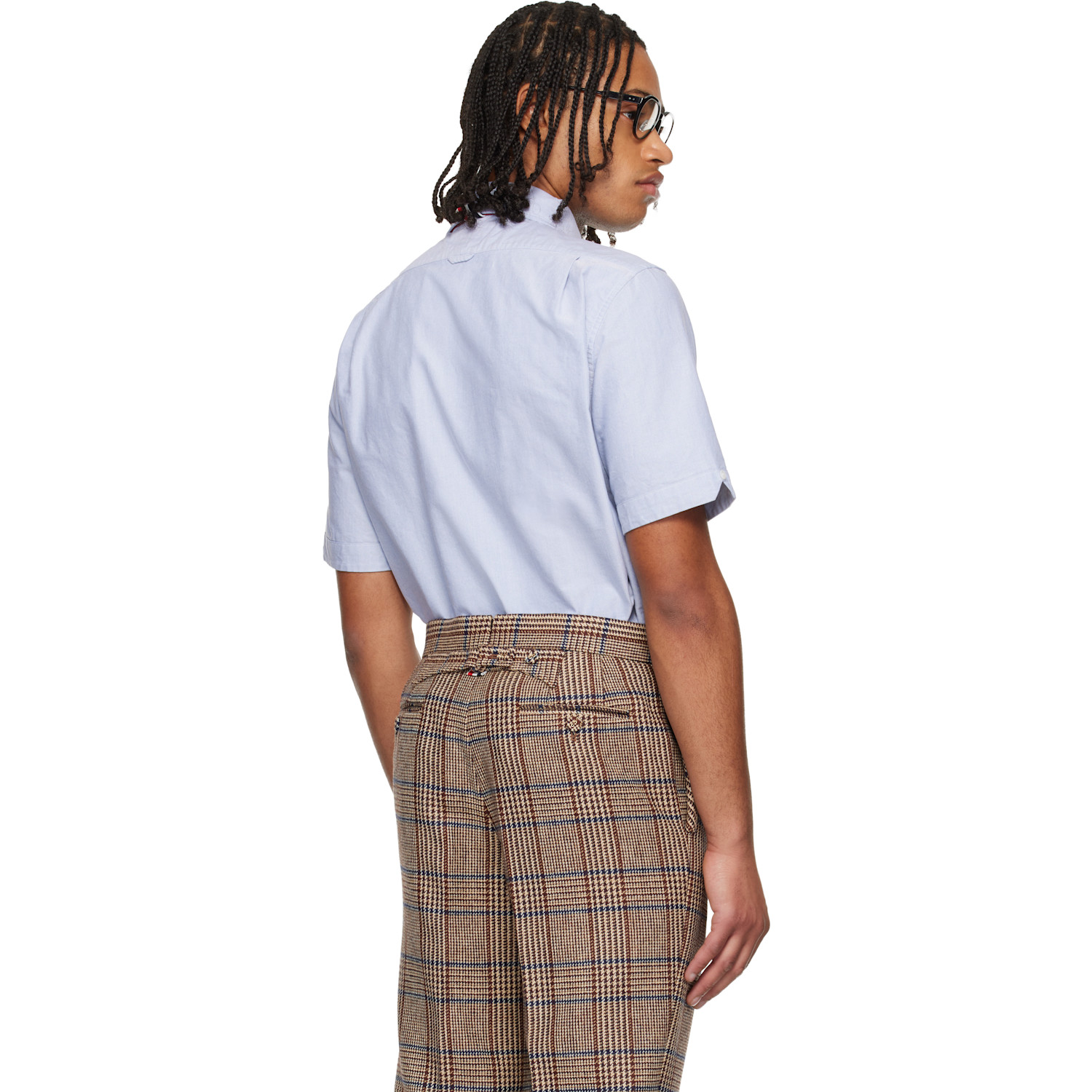  Thom Browne Blue Oxford Short Sleeve Shirt 