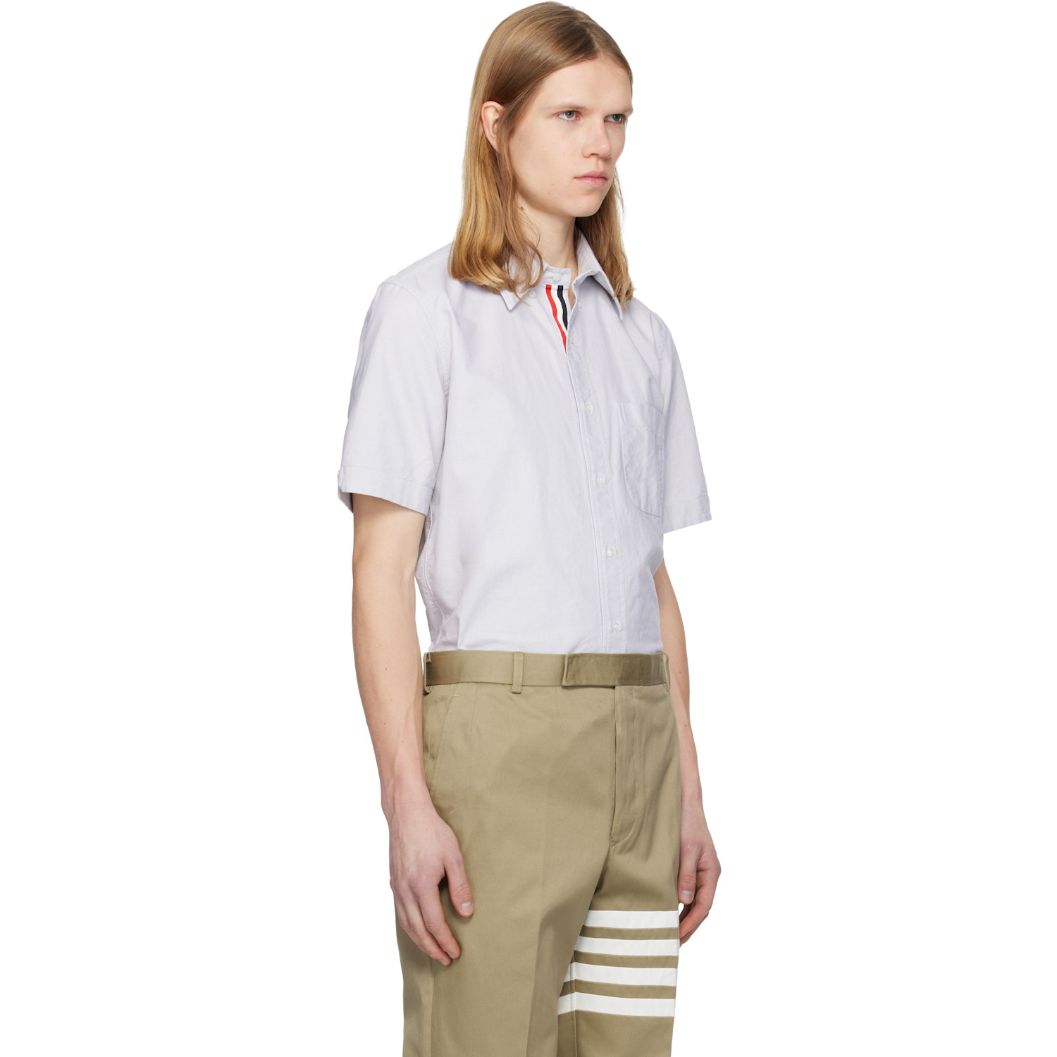  Thom Browne Gray Oxford Short Sleeve Shirt 