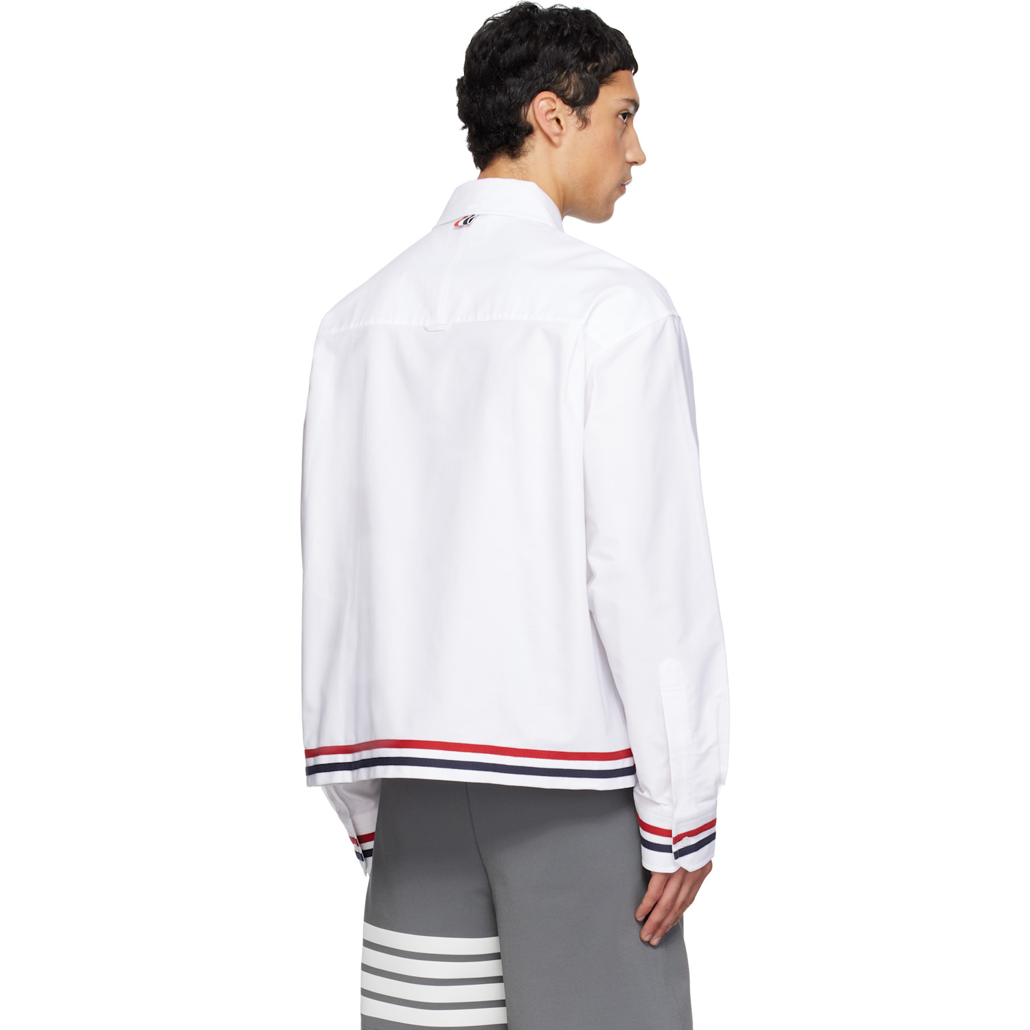 Thom Browne White Rwb Rugby Oxford Shirt 