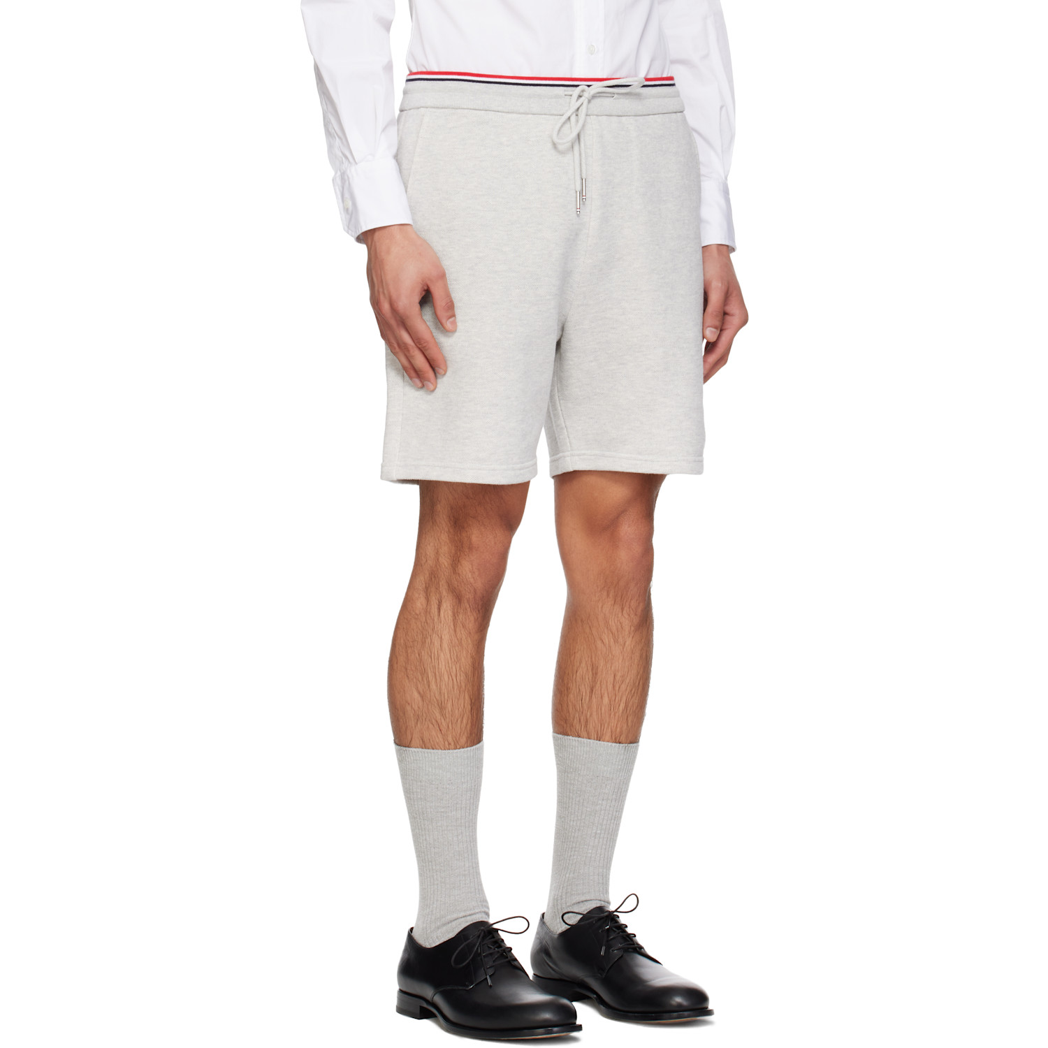  Thom Browne Gray Pique Loopback Sweat Shorts 