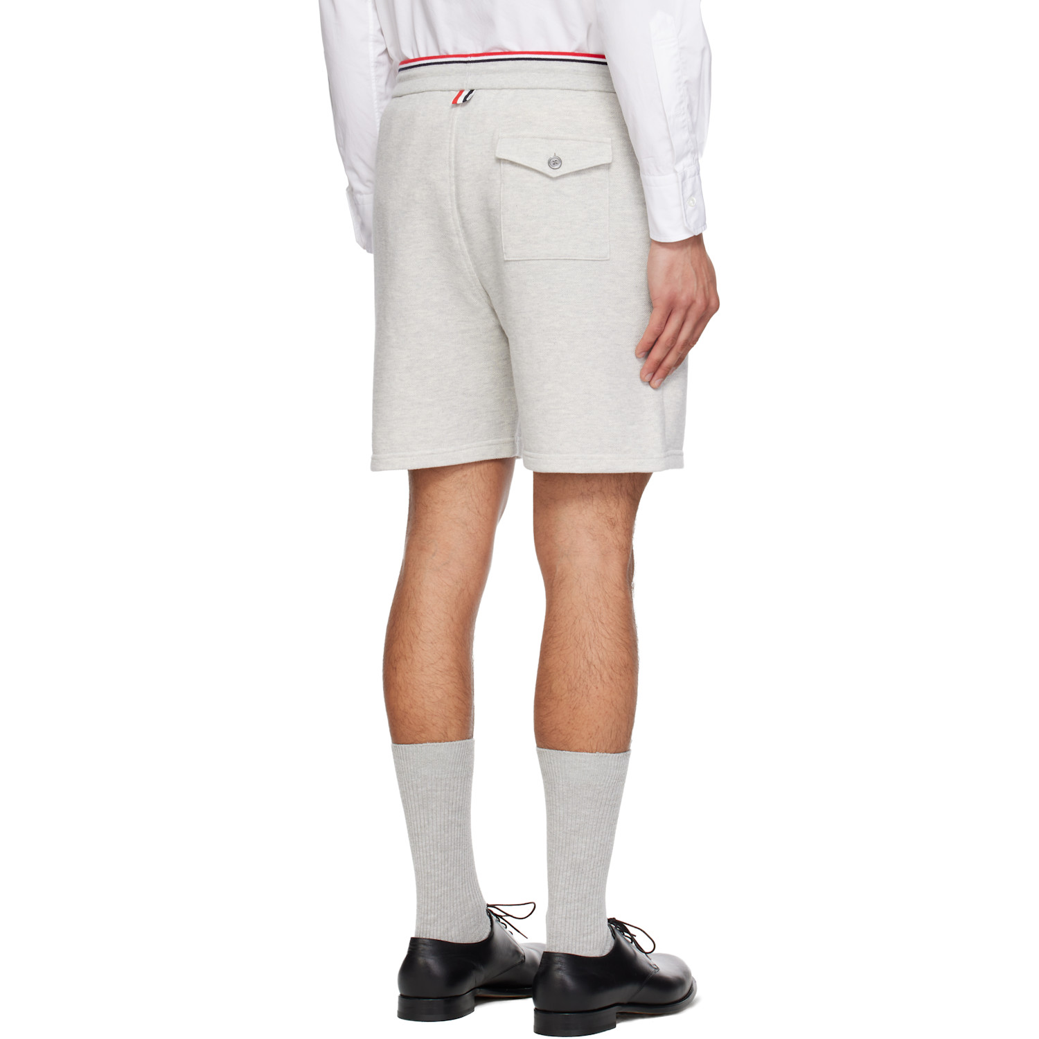  Thom Browne Gray Pique Loopback Sweat Shorts 