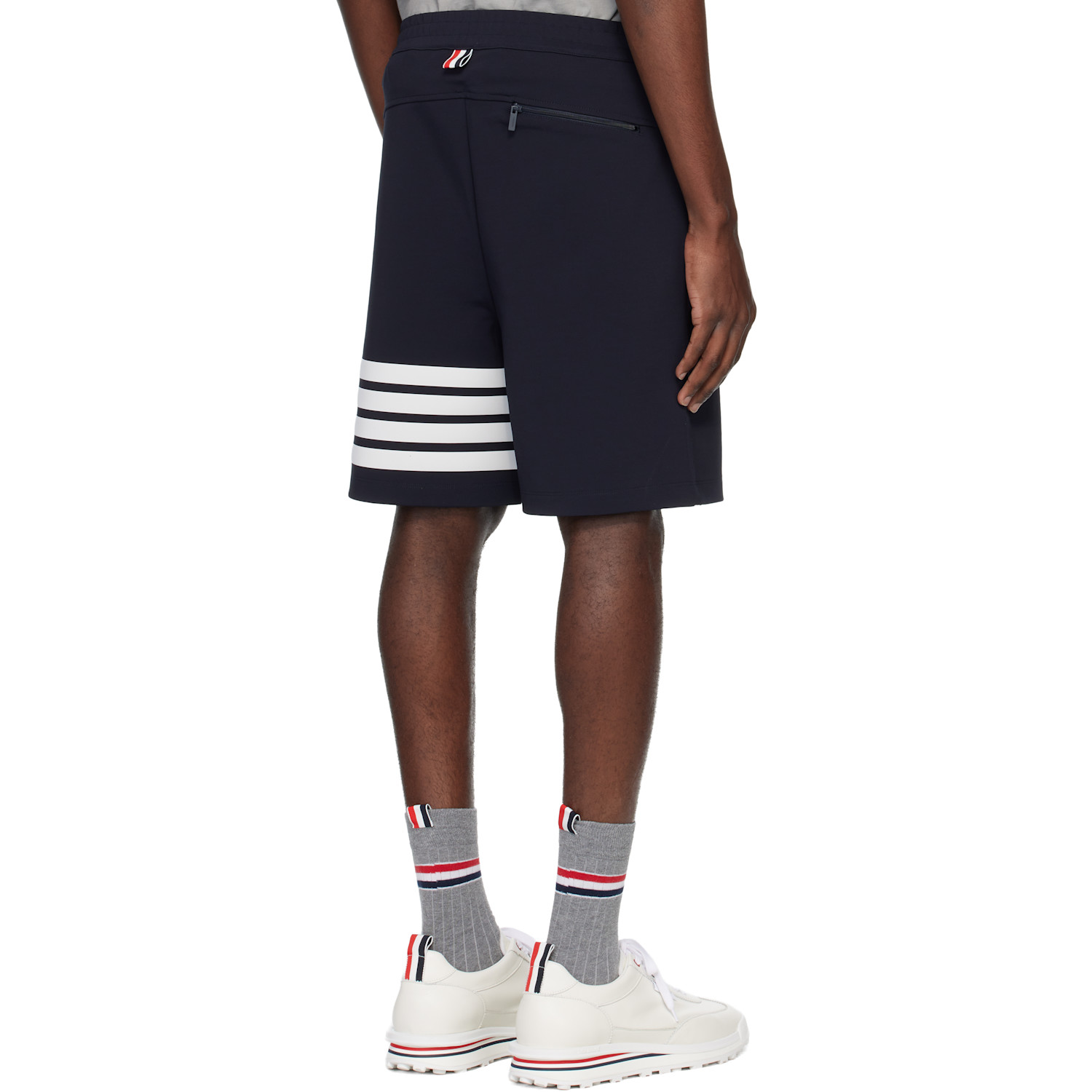  Thom Browne Navy Mid Thigh 4 Bar Shorts 