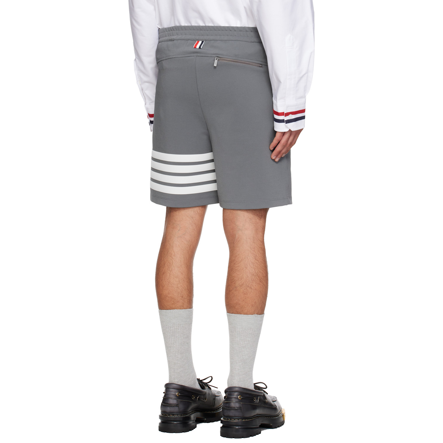  Thom Browne Gray 4-bar Tech Shorts 