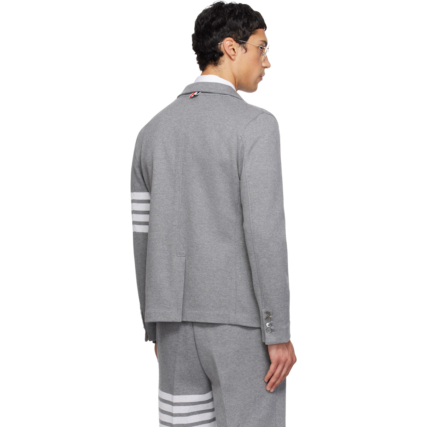  Thom Browne Gray Double Face Knit 4-bar Sack Blazer 