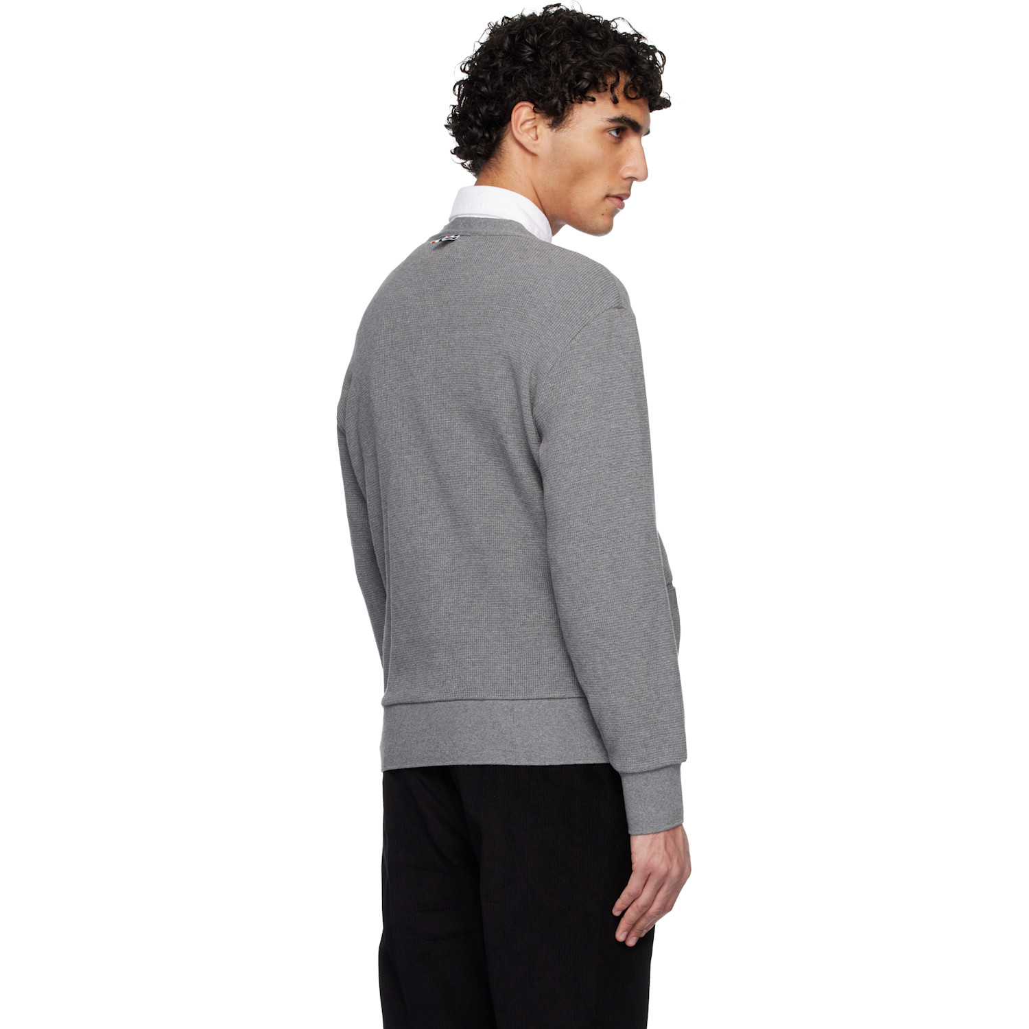  Thom Browne Gray V Neck Cardigan 