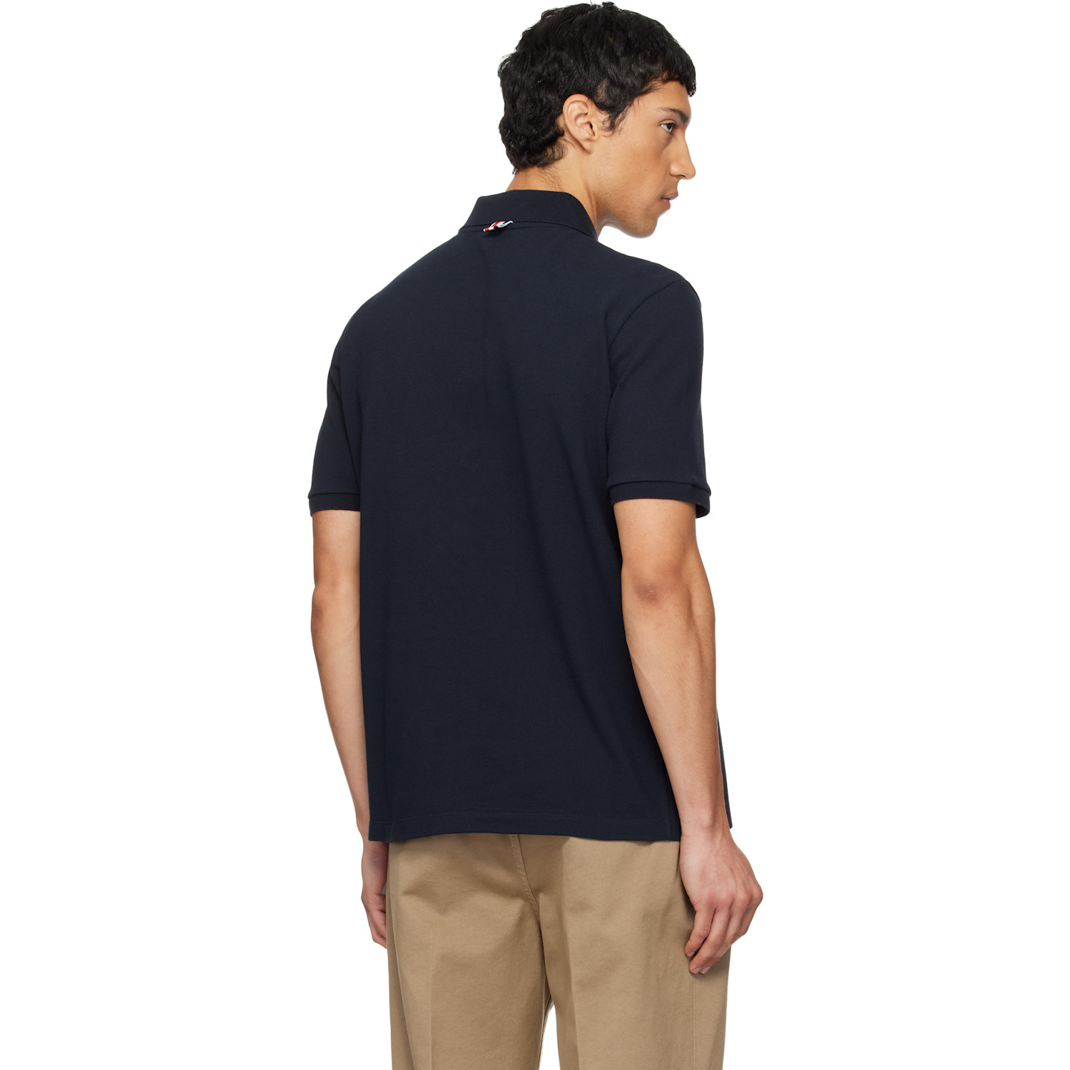  Thom Browne Navy Classic Pique 4-bar Polo 