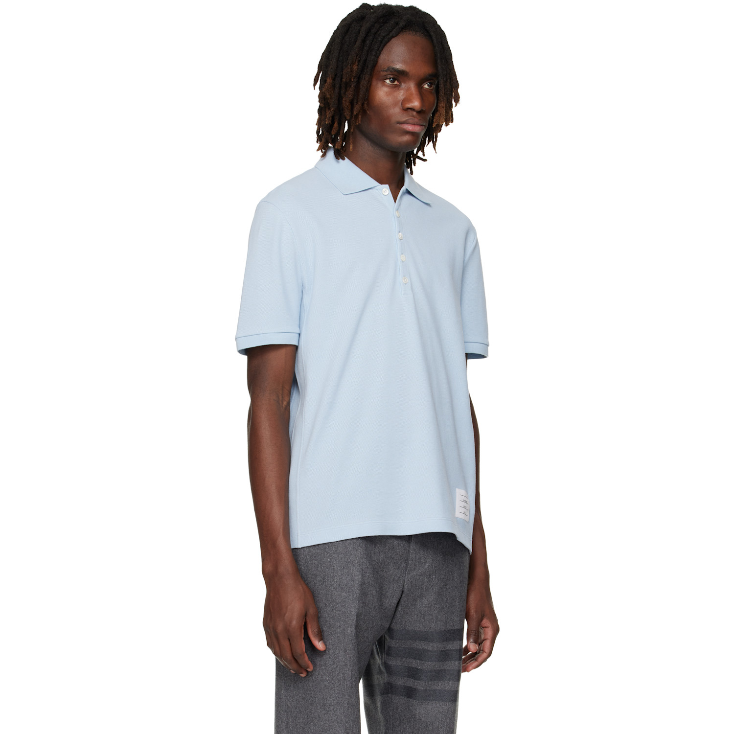  Thom Browne Blue Classic Pique 4-bar Polo 