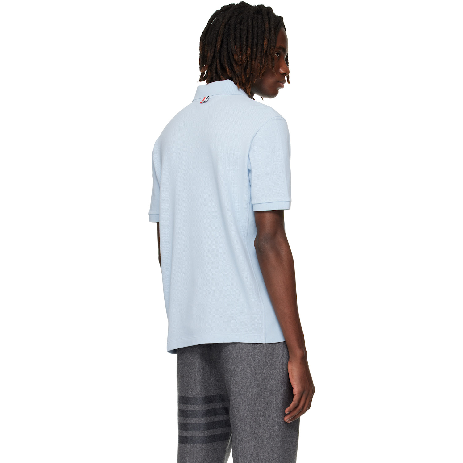  Thom Browne Blue Classic Pique 4-bar Polo 