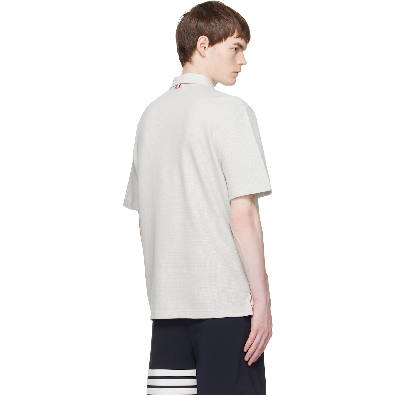  Thom Browne Gray Short Sleeve Pocket Polo 