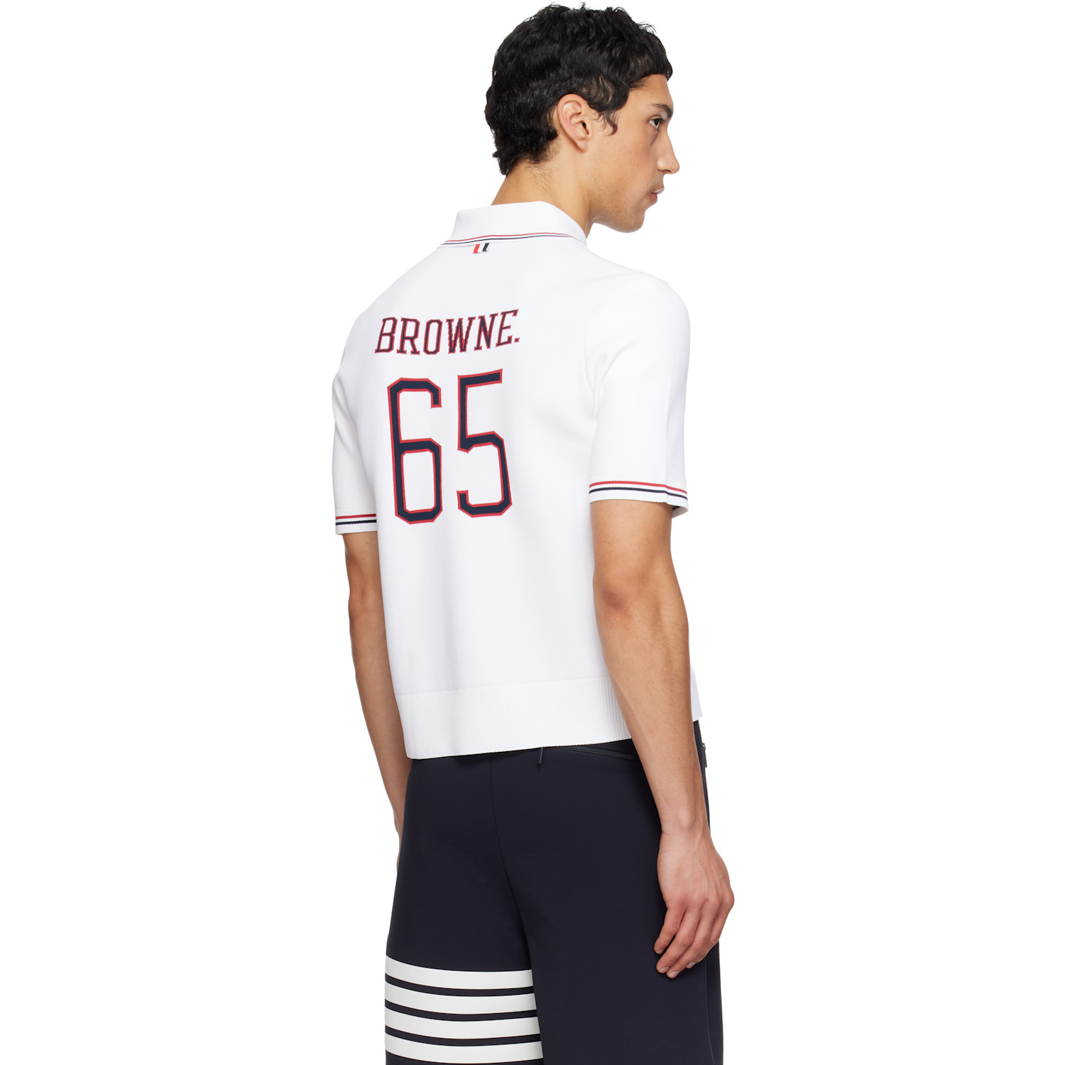  Thom Browne White Stretch Viscose Tennis Polo 