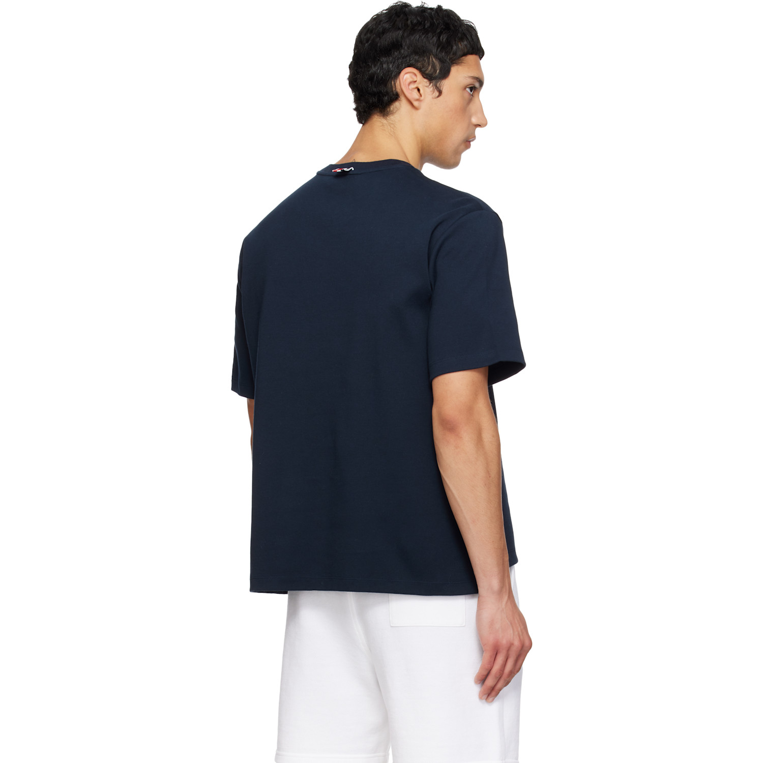  Thom Browne Navy Milano Cotton Oversized Pocket T-shirt 