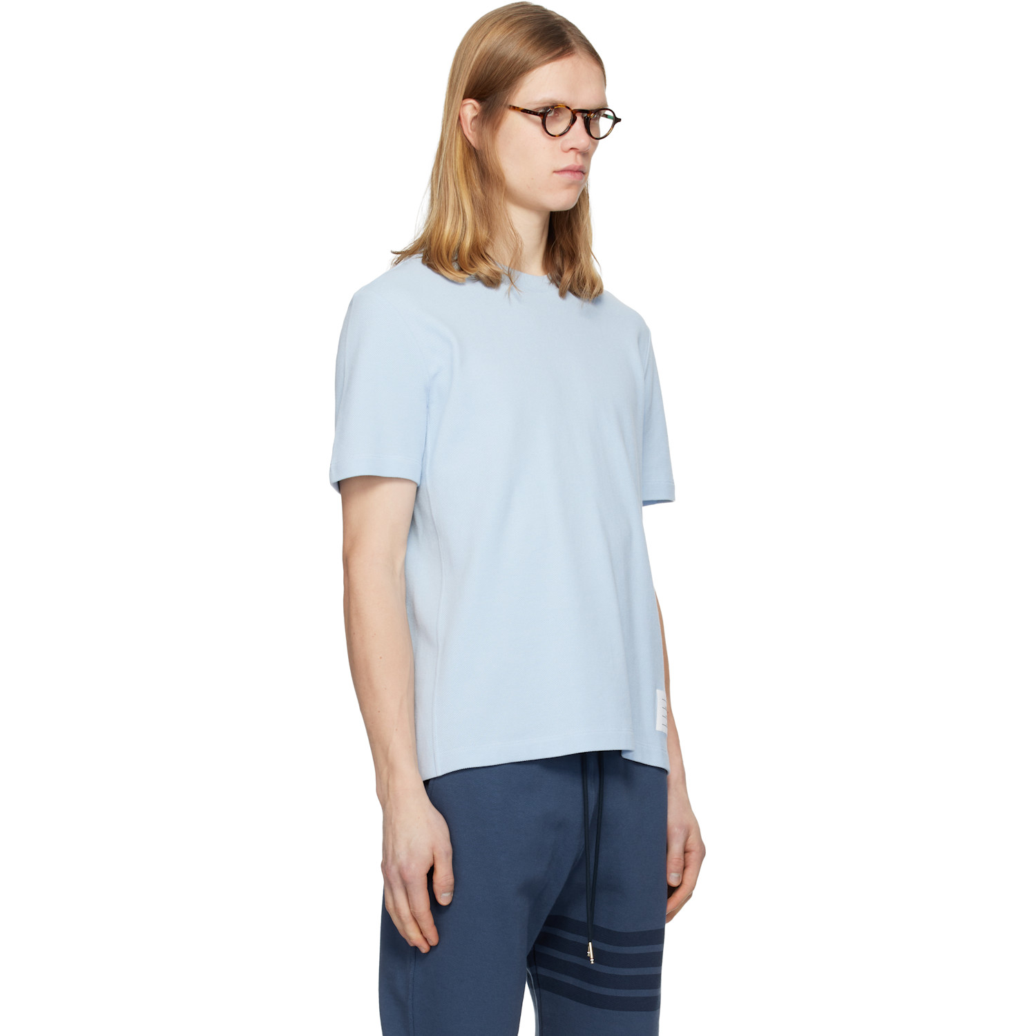  Thom Browne Blue Classic Pique 4-bar T-shirt 