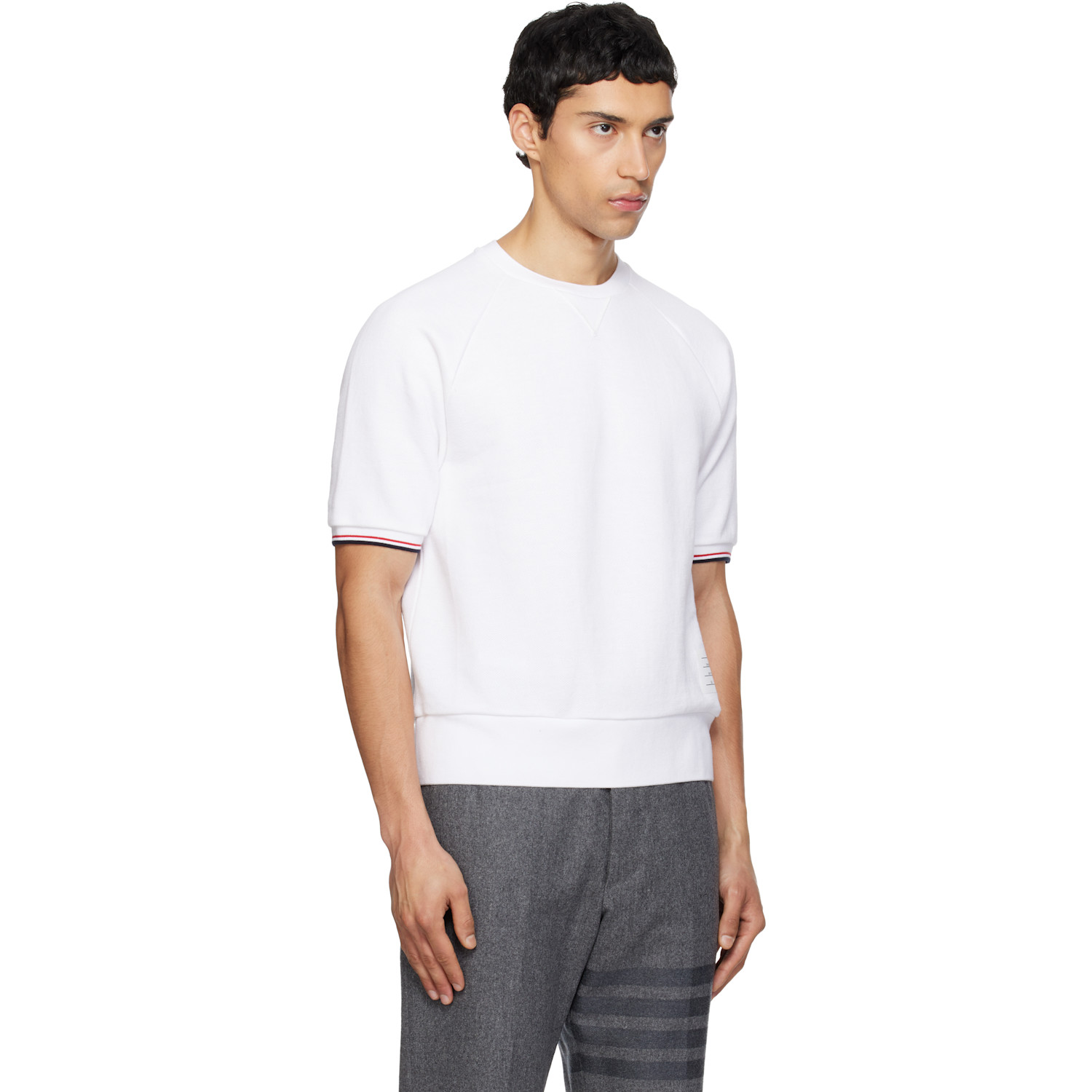  Thom Browne White Short Sleeve Raglan T-shirt 