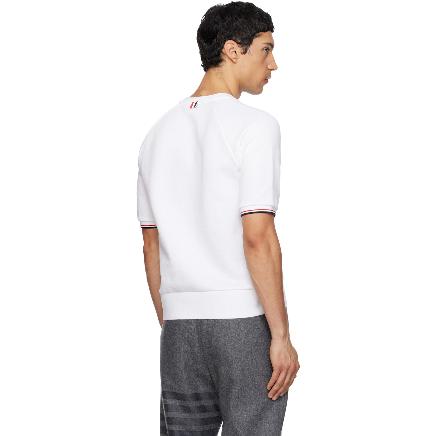  Thom Browne White Short Sleeve Raglan T-shirt 