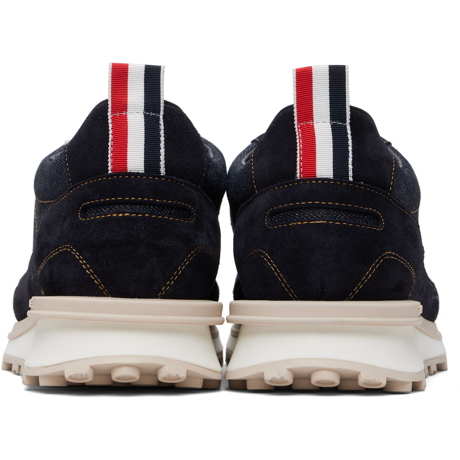  Thom Browne Navy Selvedge Denim Tech Runner Alumni Sneakers 
