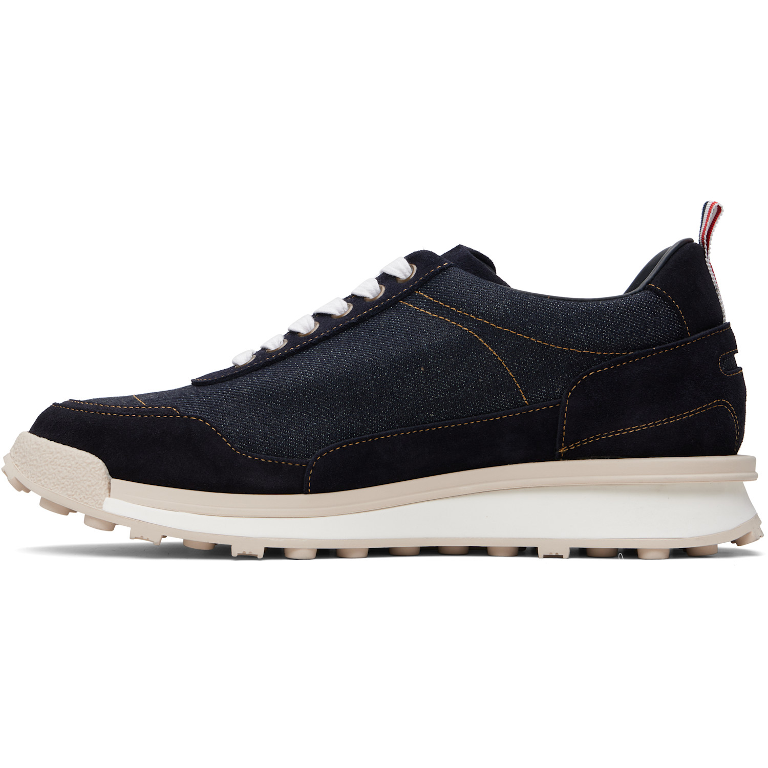  Thom Browne Navy Selvedge Denim Tech Runner Alumni Sneakers 