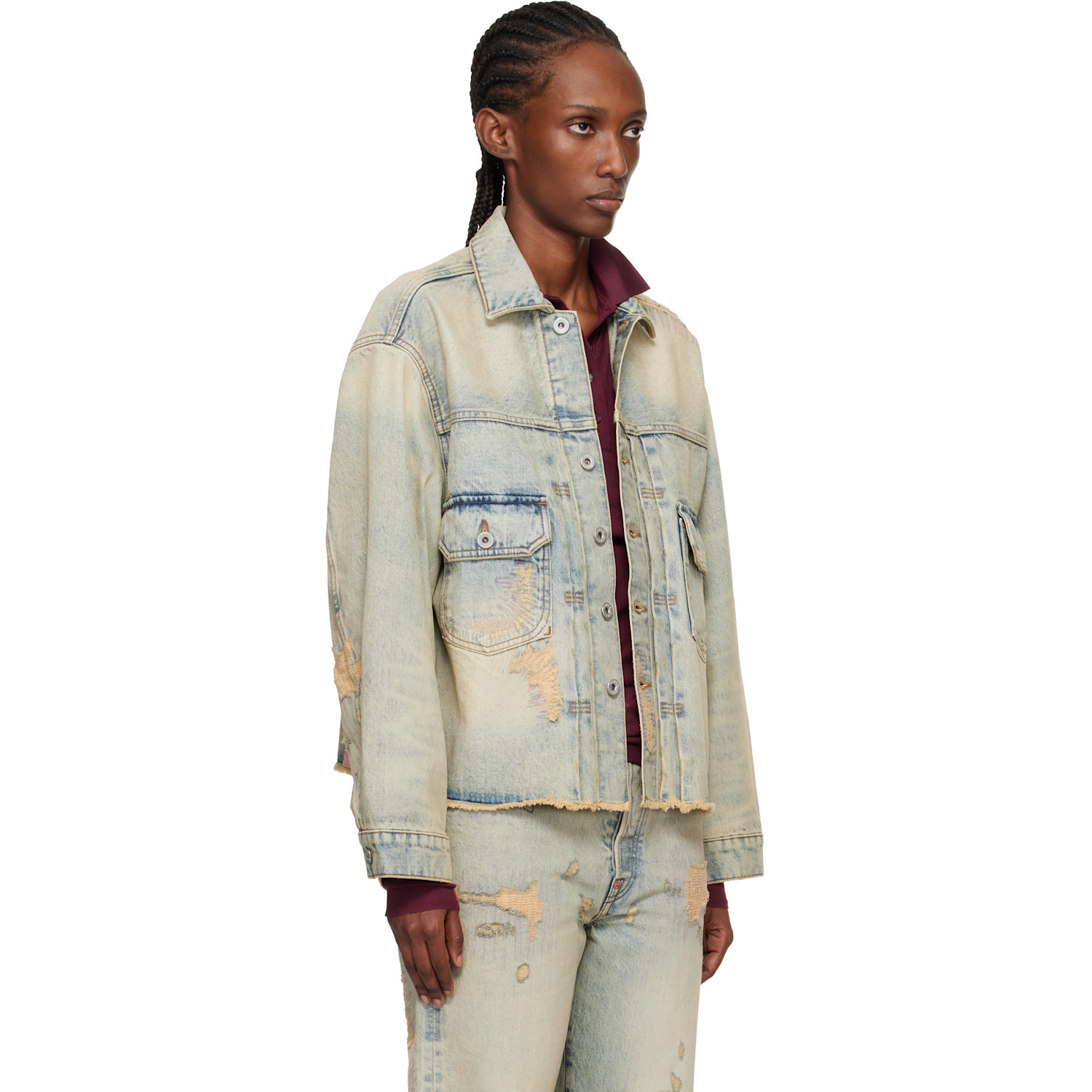  Kenzo Blue Kenzo Paris Denim Trucker Jacket 