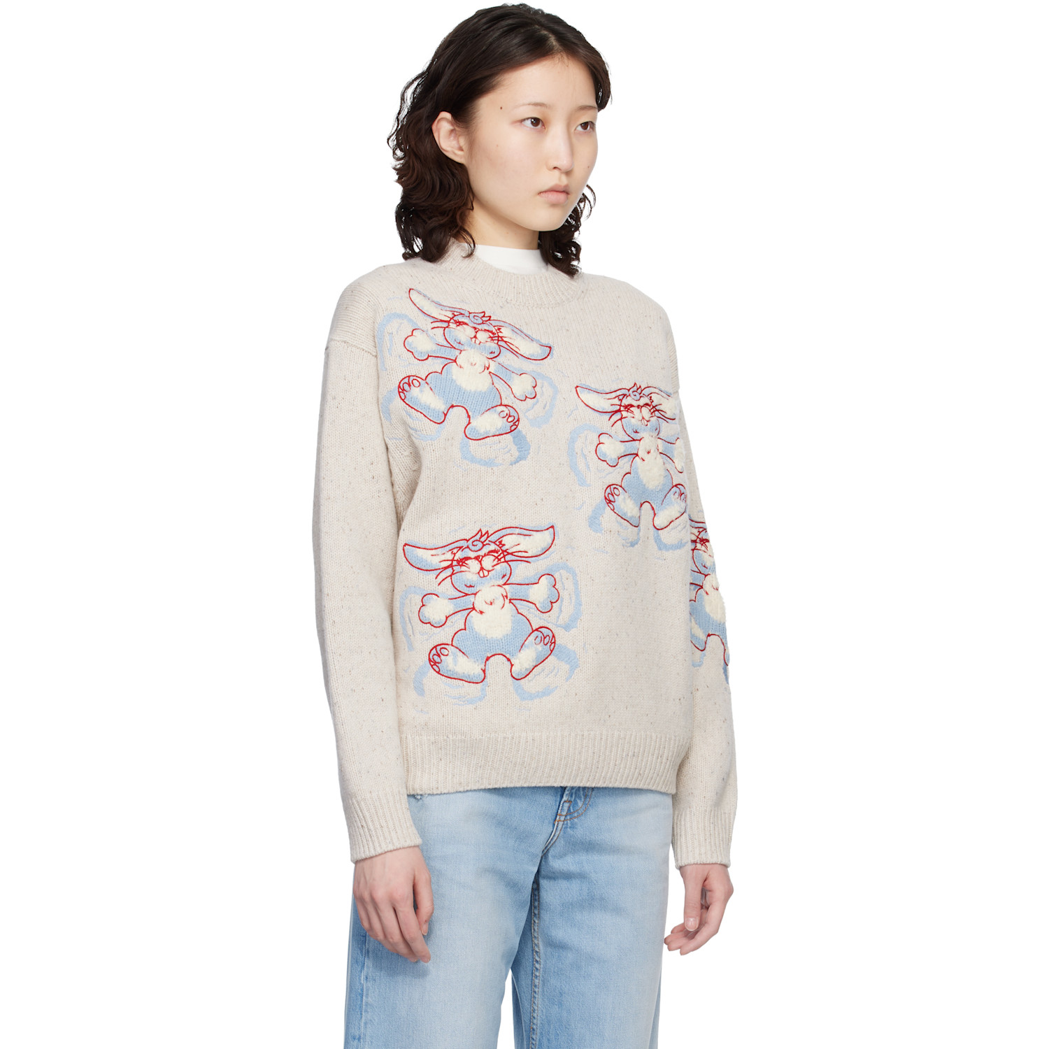  Kenzo Off-white Kenzo Paris 'kenzo Winter Holidays' Embroidered Sweater 