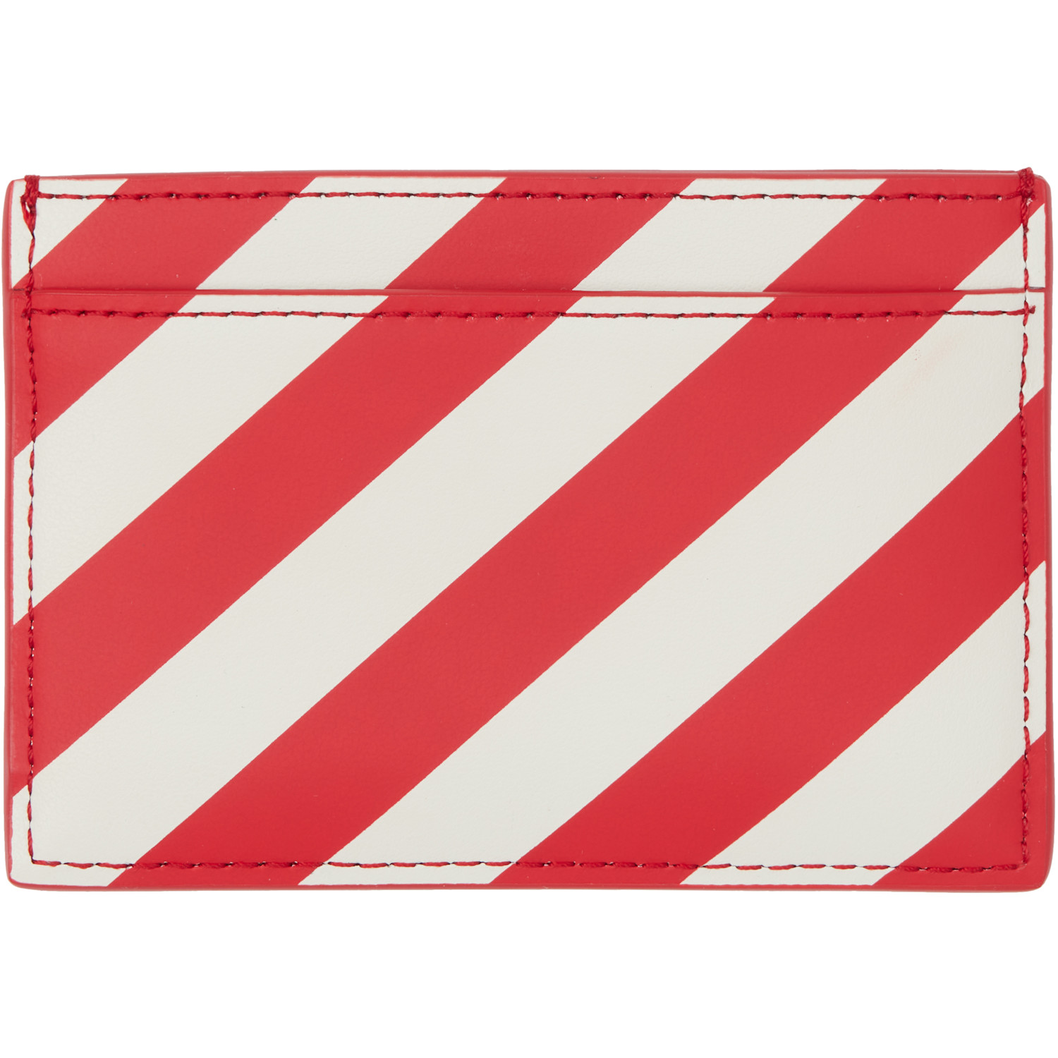  Kenzo Red & Off-white Kenzo Paris Striped Card Holder 