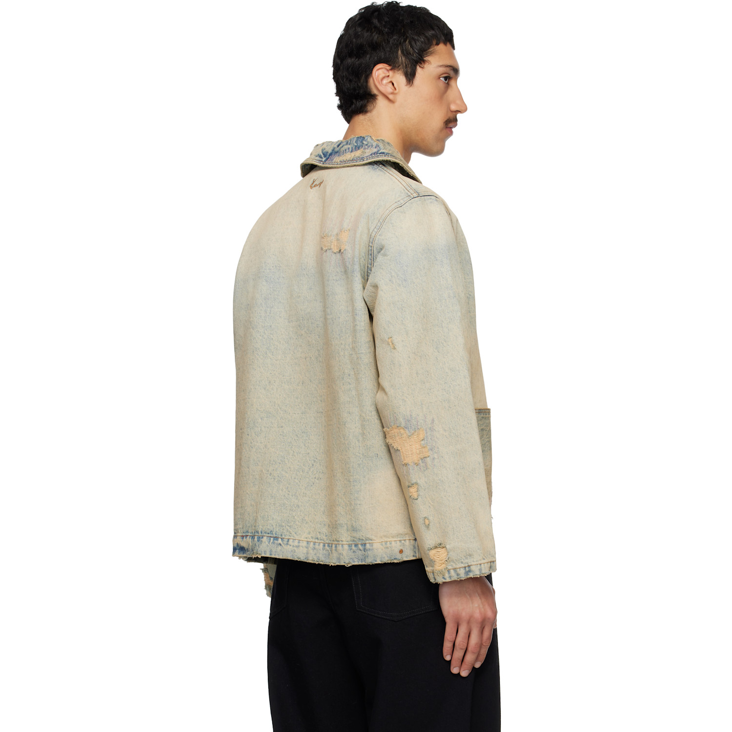  Kenzo Blue Kenzo Paris Shawl Chore Denim Jacket 