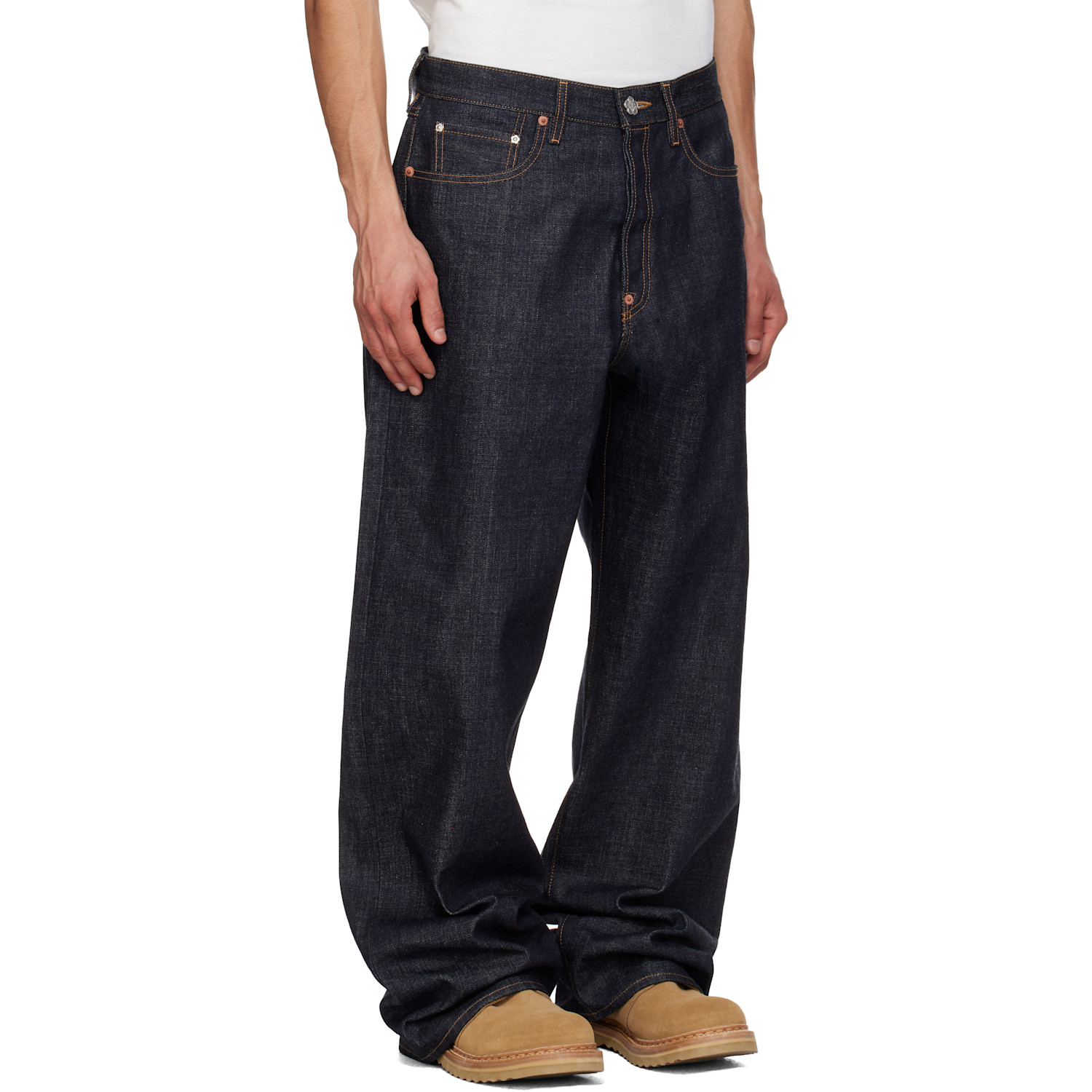  Kenzo Indigo Turn Up Wide Fit Jeans 