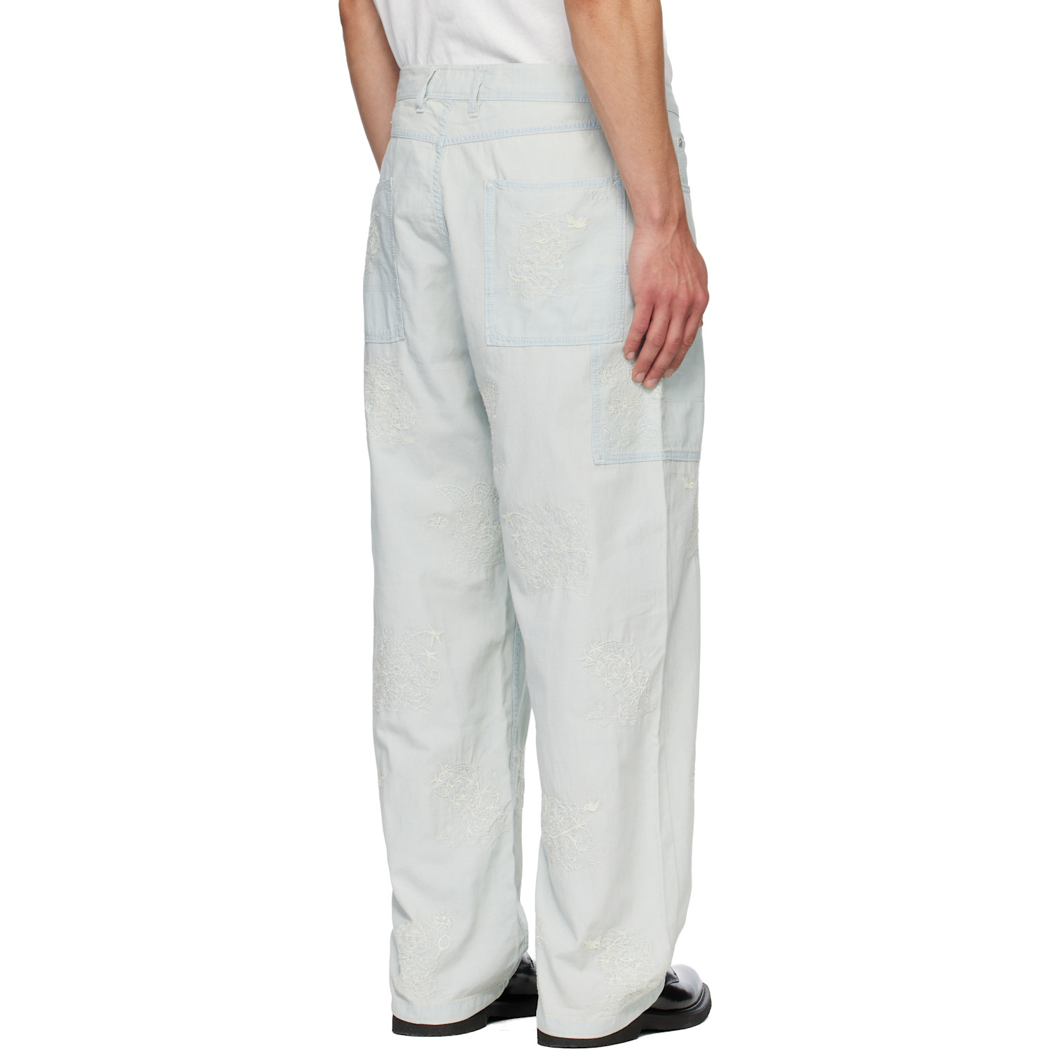  Kenzo Blue Kenzo Paris 'kenzo Cartoon' Embroidered Cargo Pants 