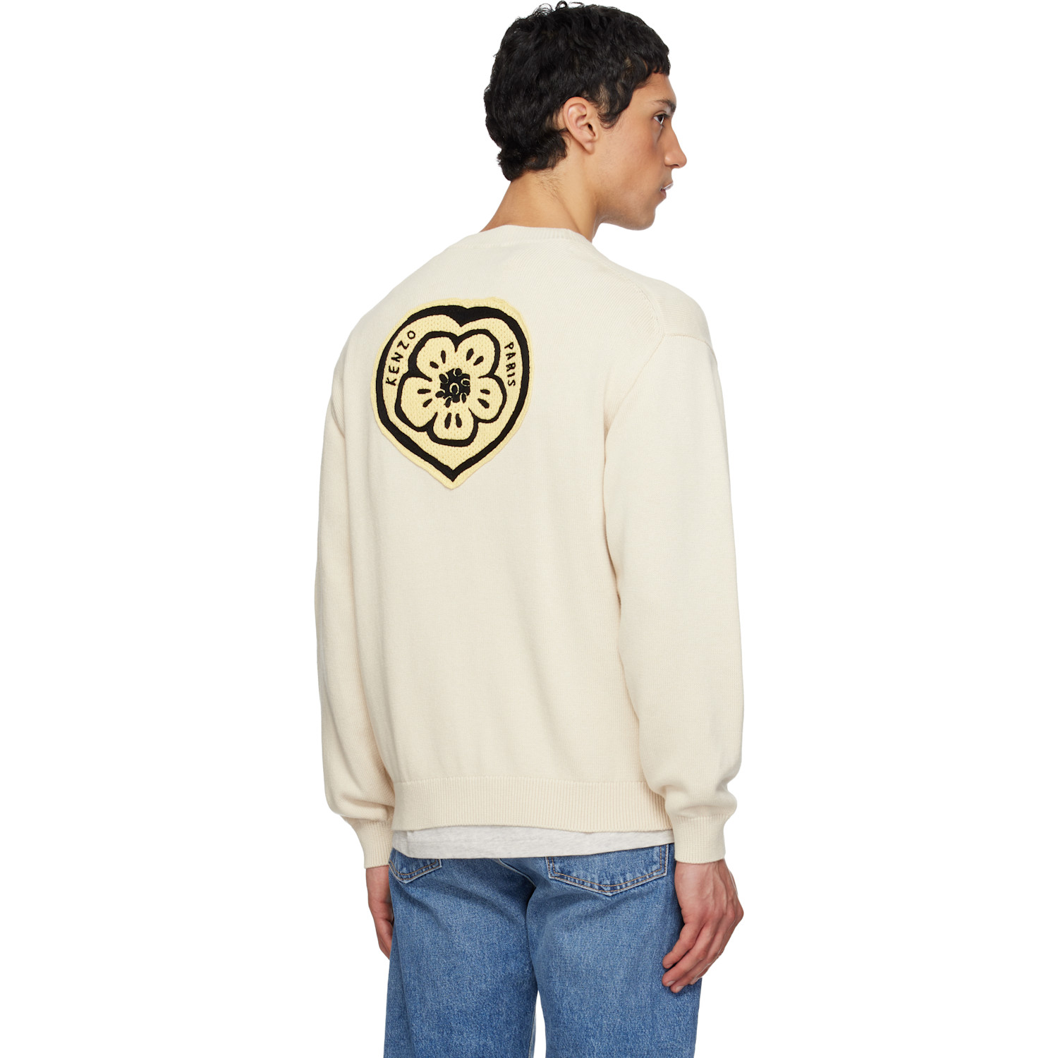  Kenzo Off-white Kenzo Paris 'kenzo Boke Heart' Cardigan 