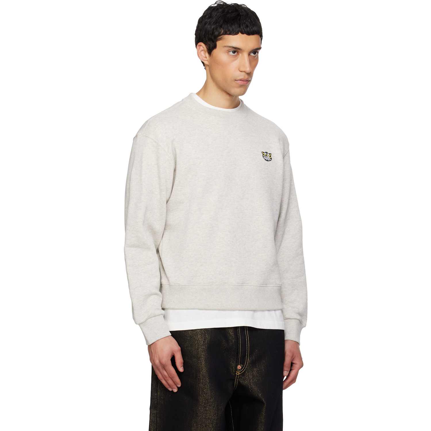  Kenzo Gray Kenzo Paris 'kenzo Wild Tiger' Embroidered Sweatshirt 