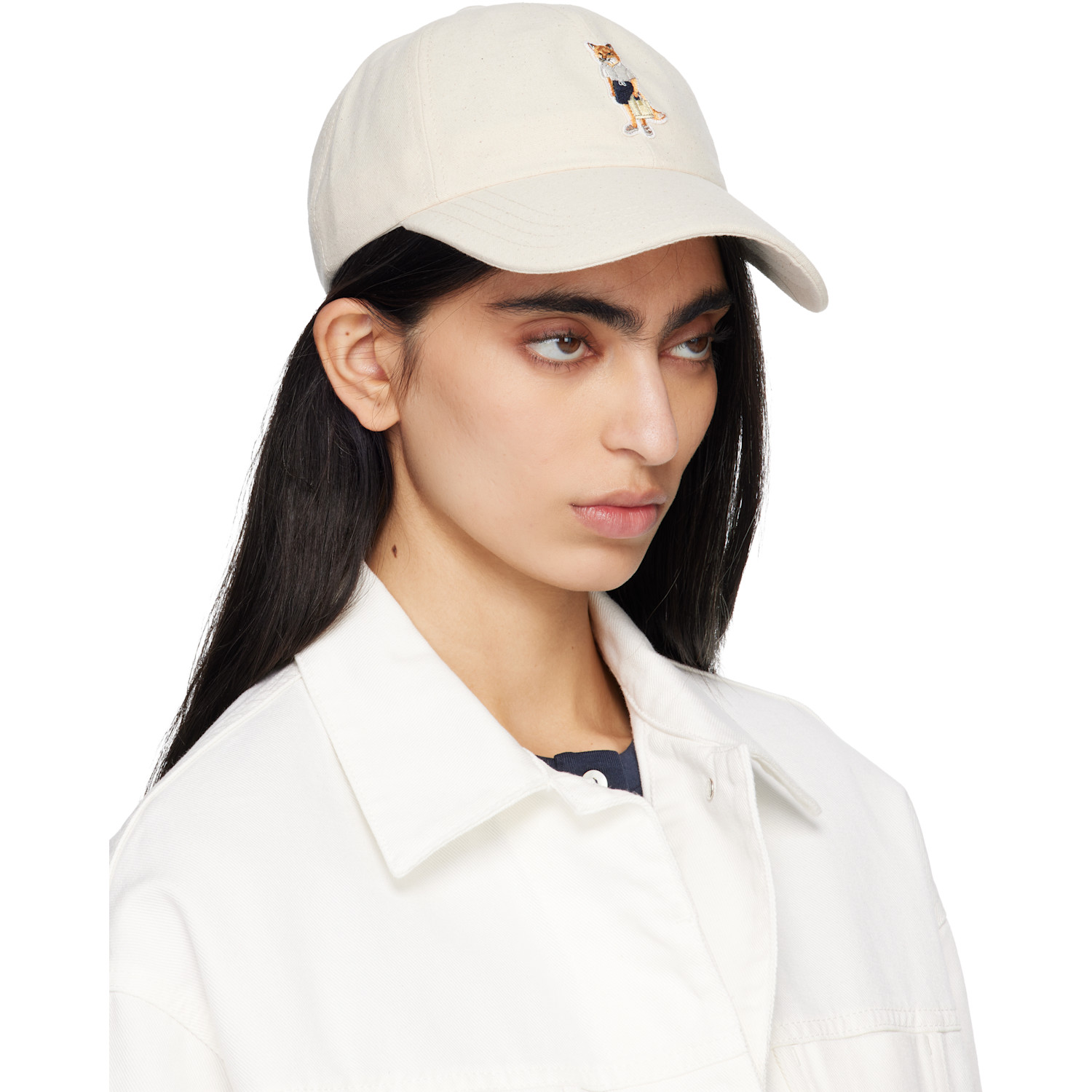  Maison Kitsuné Beige Dressed Fox Cap 