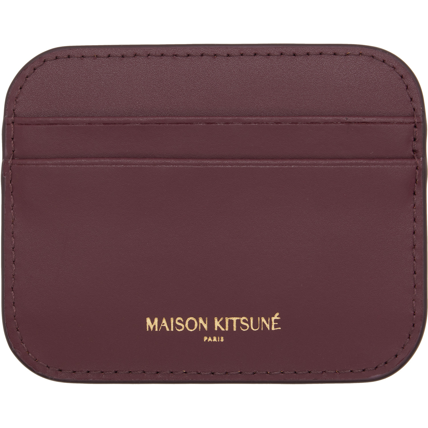  Maison Kitsuné Burgundy Edie Card Holder 