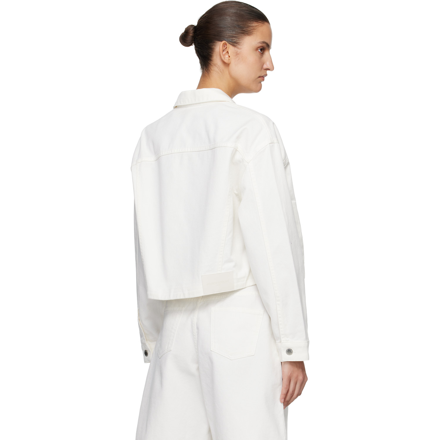  Maison Kitsuné White Denim Boxy Trucker Jacket 