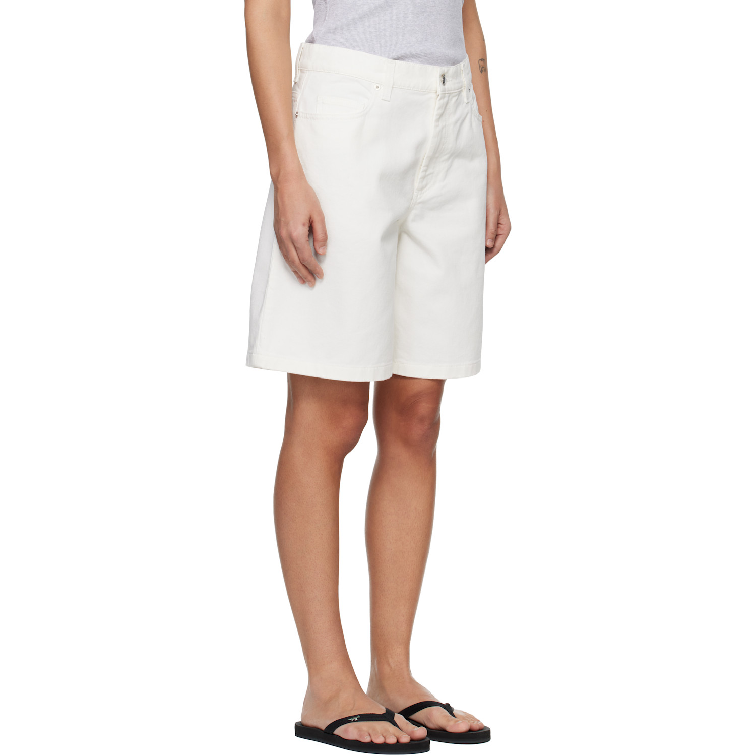  Maison Kitsuné White Denim Shorts 