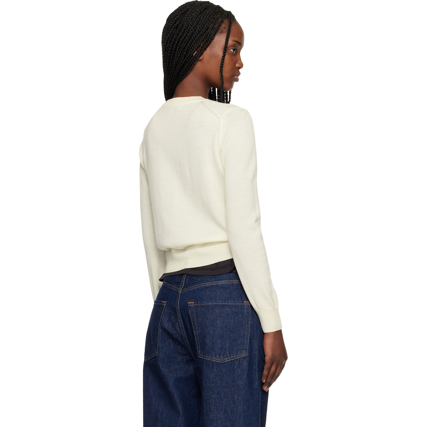  Maison Kitsuné Off-white Baby Fox Merino Regular Cardigan 