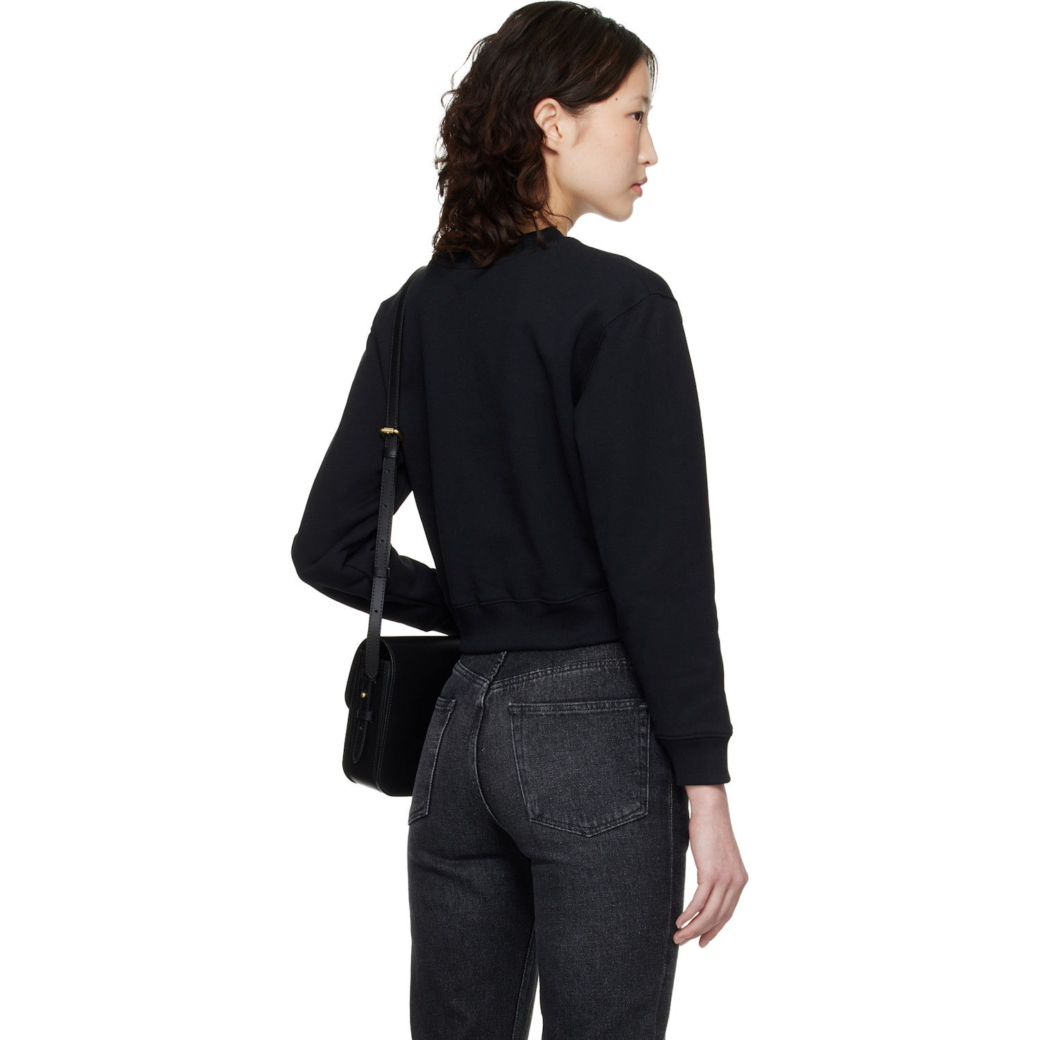  Maison Kitsuné Black 'maison Kitsuné Paris' Cropped Sweatshirt 