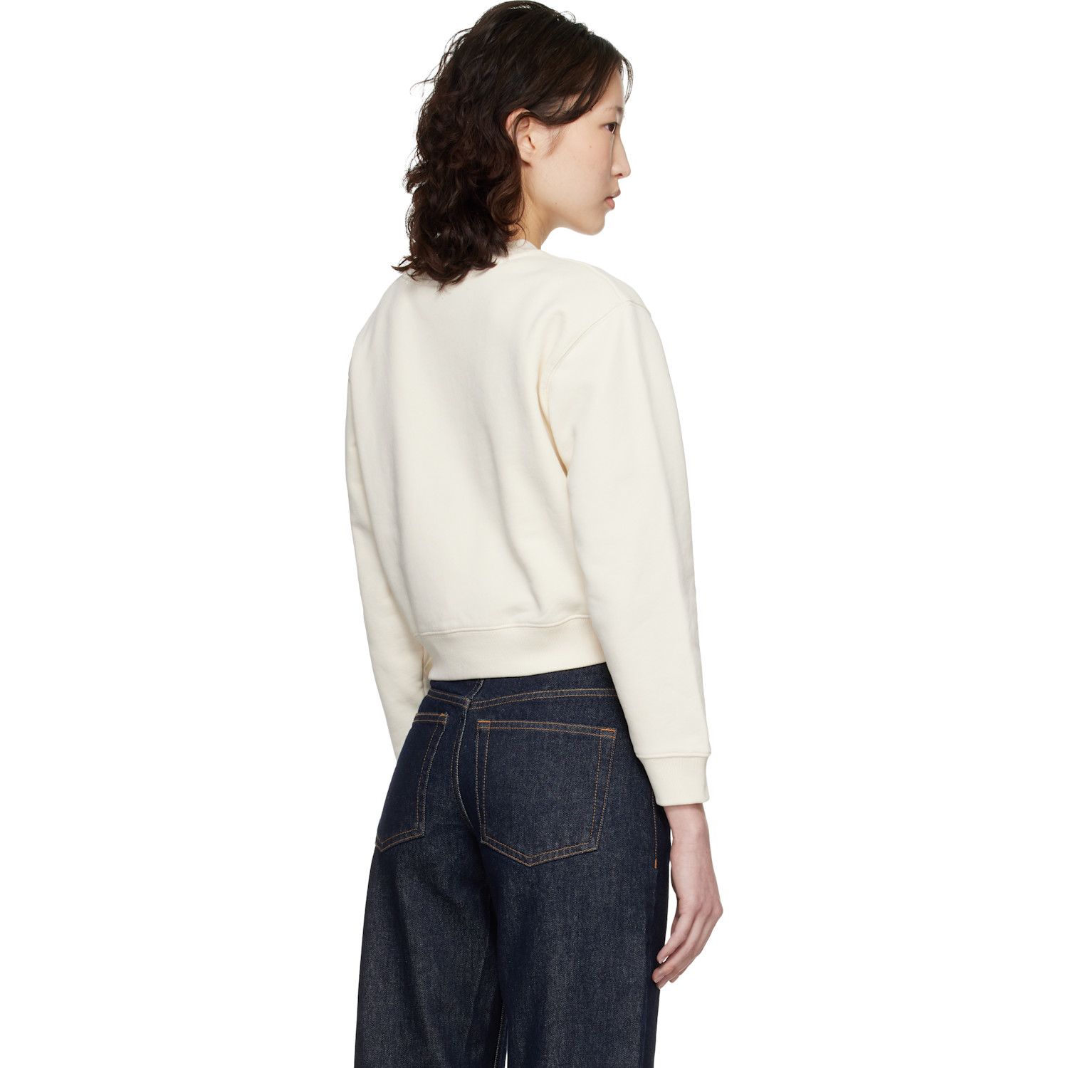  Maison Kitsuné Off-white 'maison Kitsuné Paris' Cropped Sweatshirt 