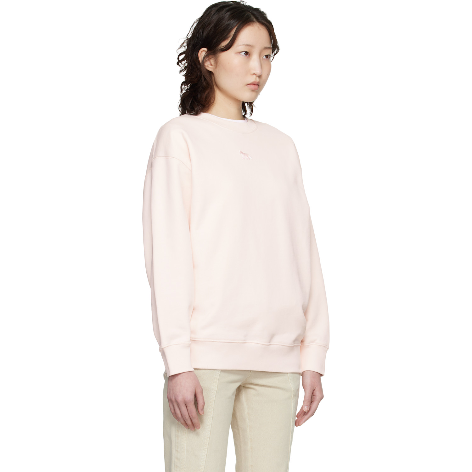  Maison Kitsuné Pink Baby Fox Oversize Sweatshirt 