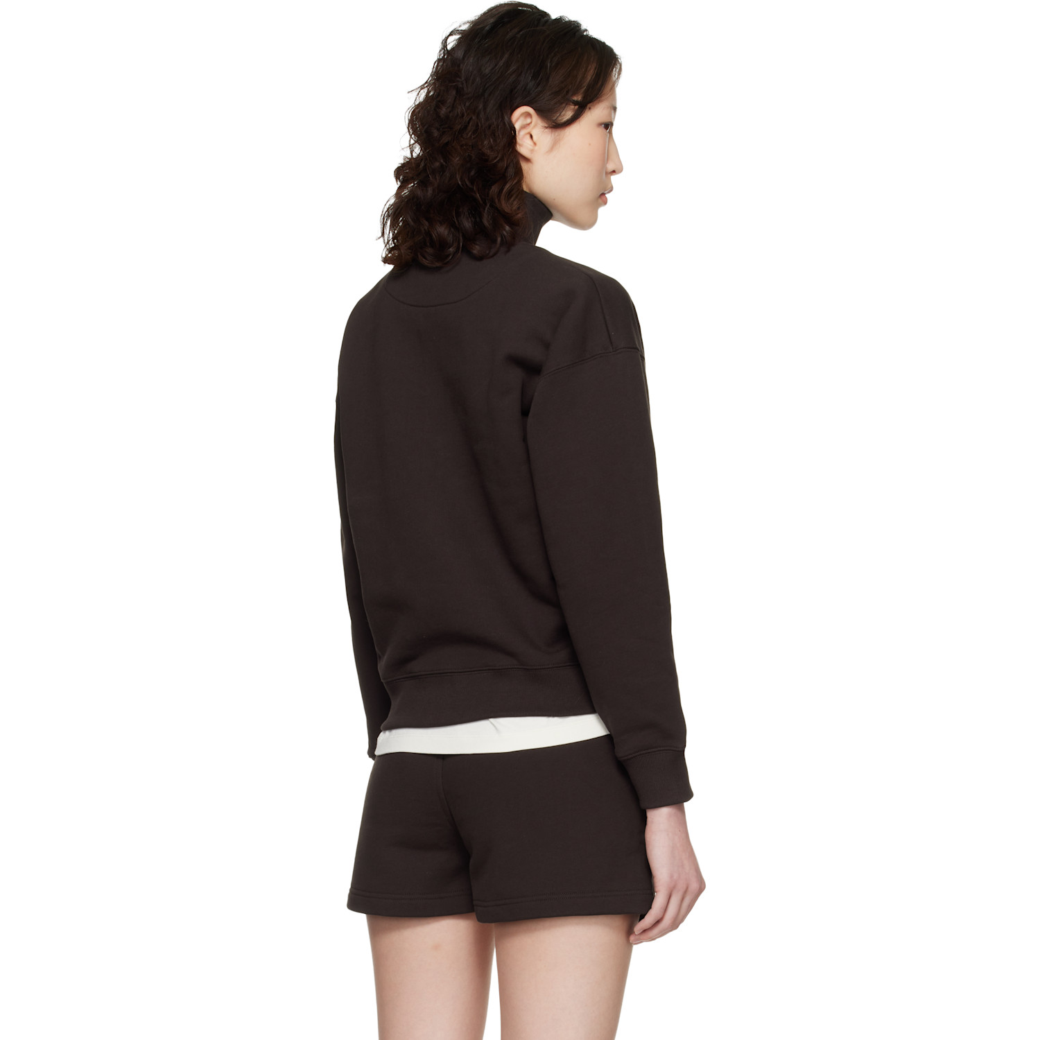  Maison Kitsuné Brown Baby Fox Half Zip Sweatshirt 
