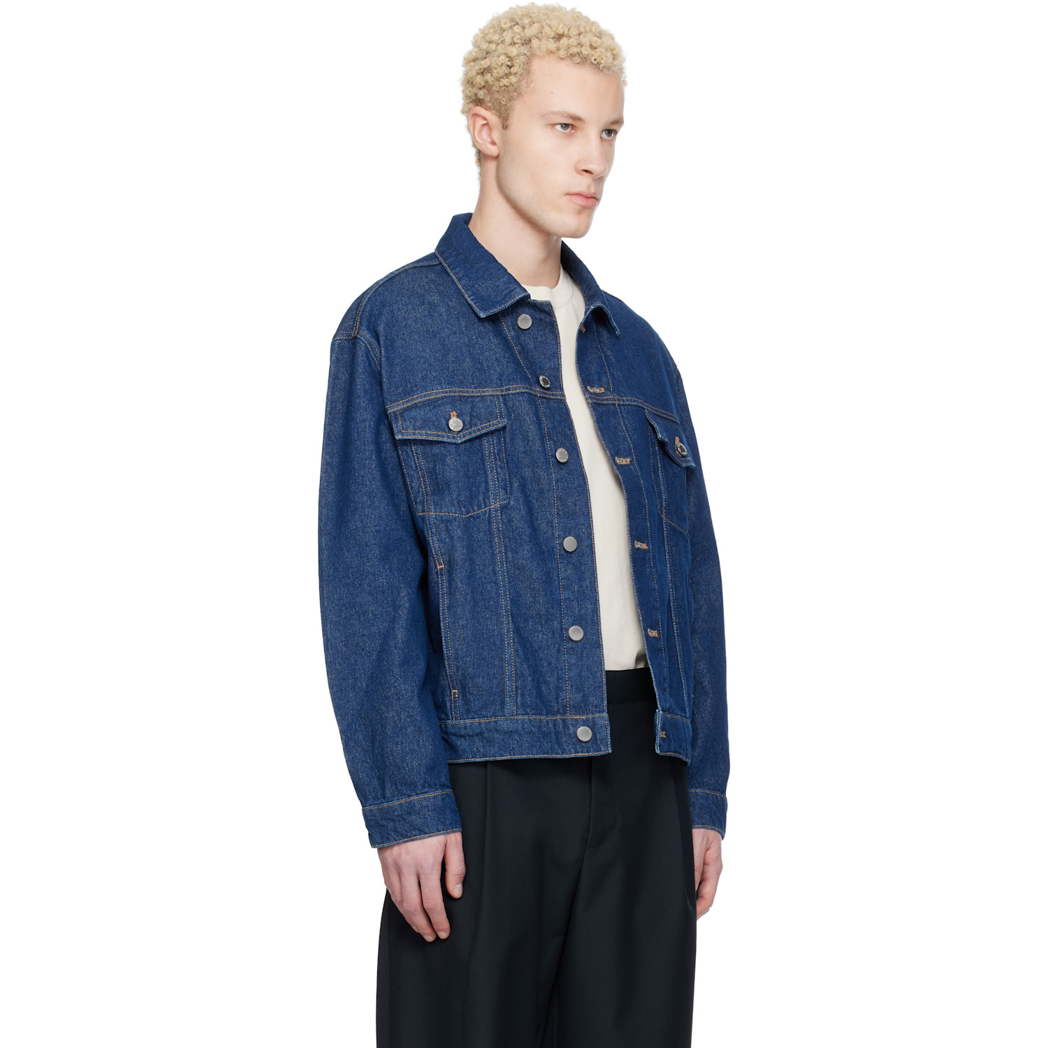  Maison Kitsuné Blue Denim Trucker Jacket 