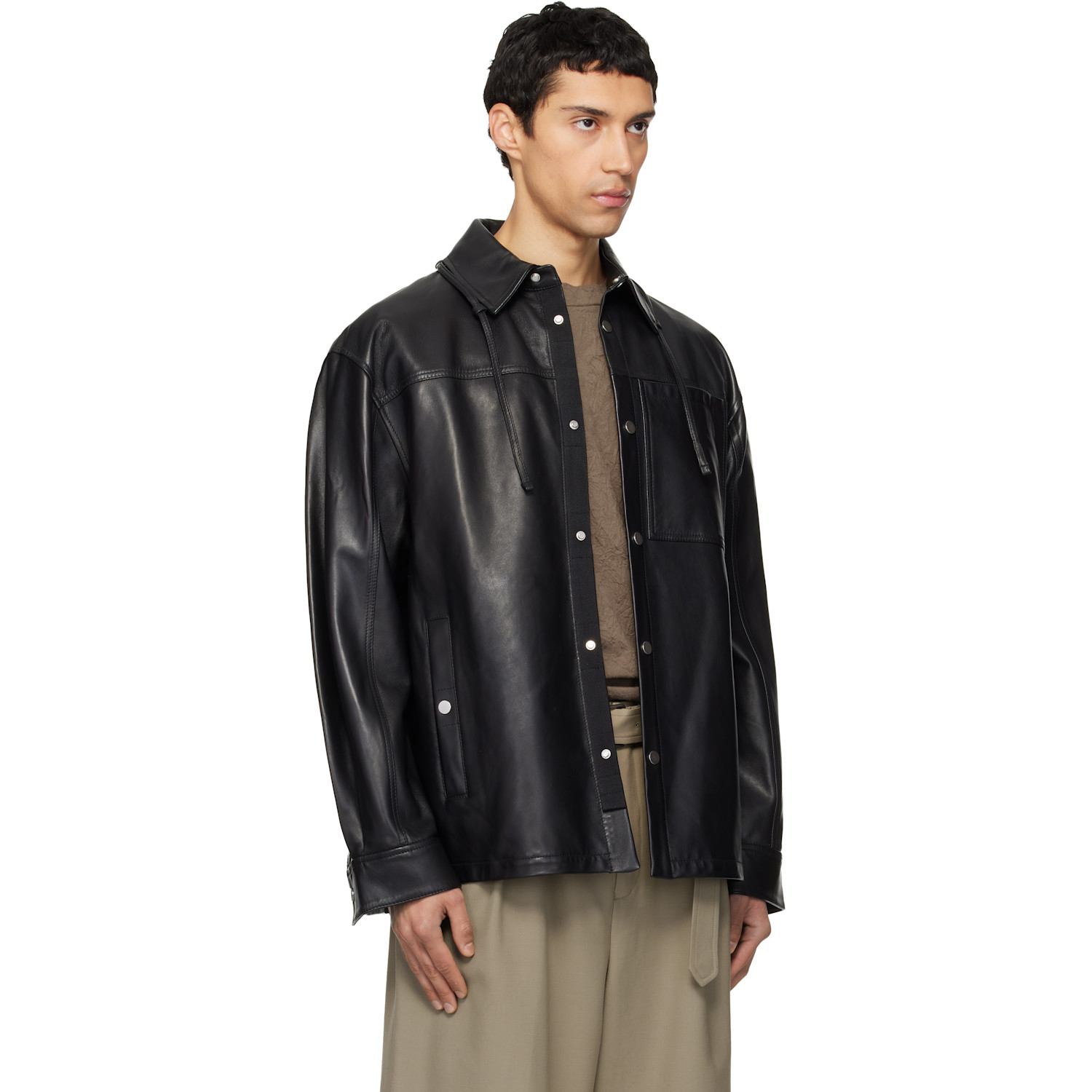  Mordecai Black Overshirt Leather Jacket 