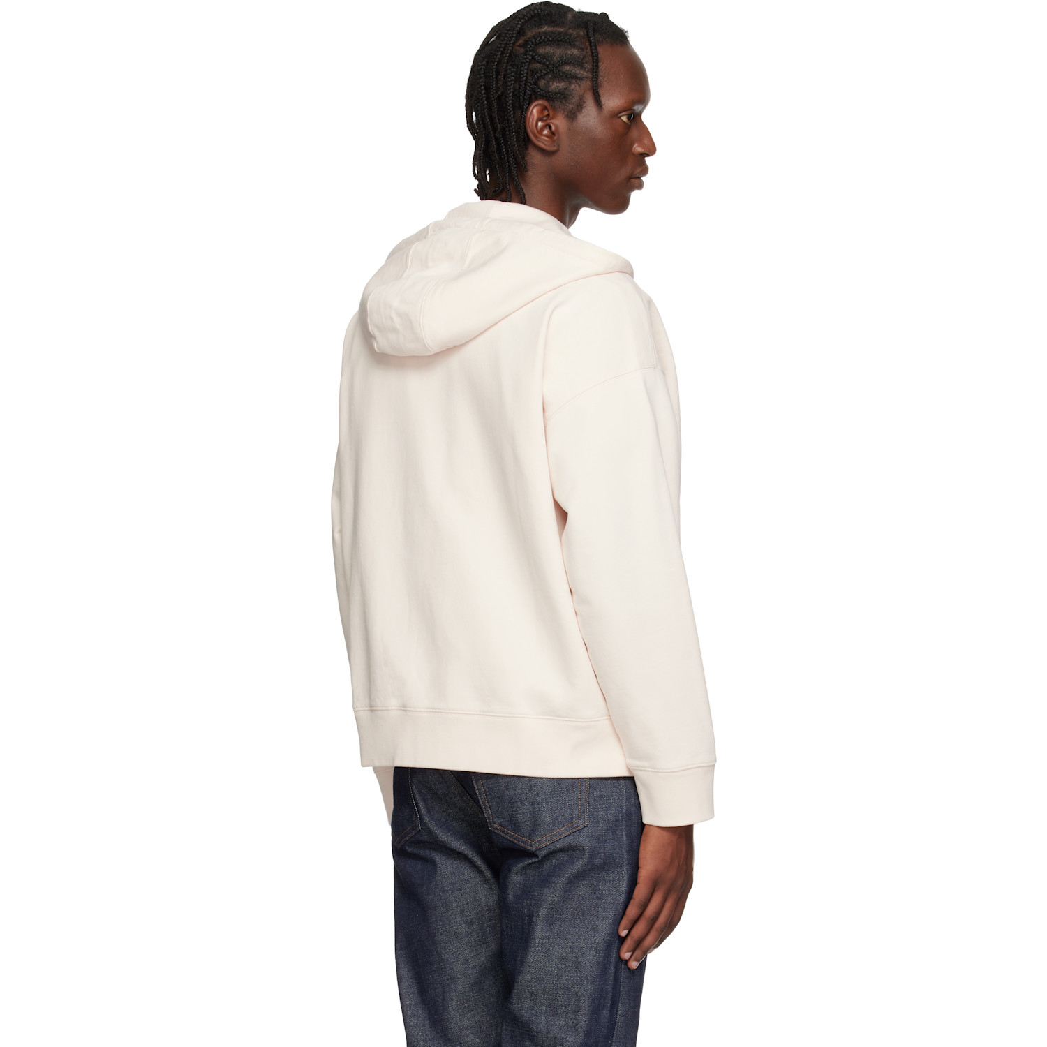  Maison Kitsuné Pink Fox Head Zipped Oversize Hoodie 