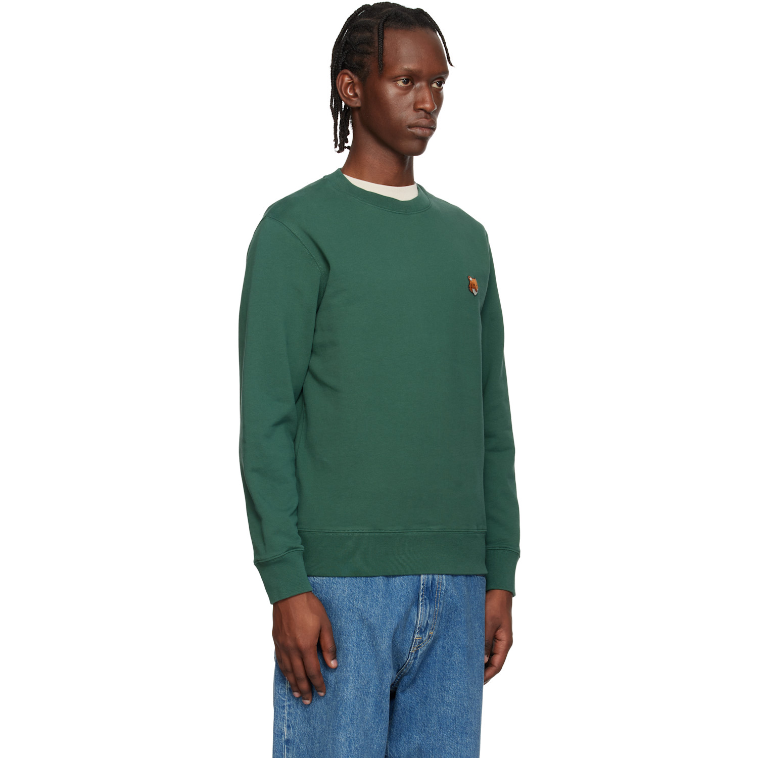  Maison Kitsuné Green Fox Head Regular Sweatshirt 